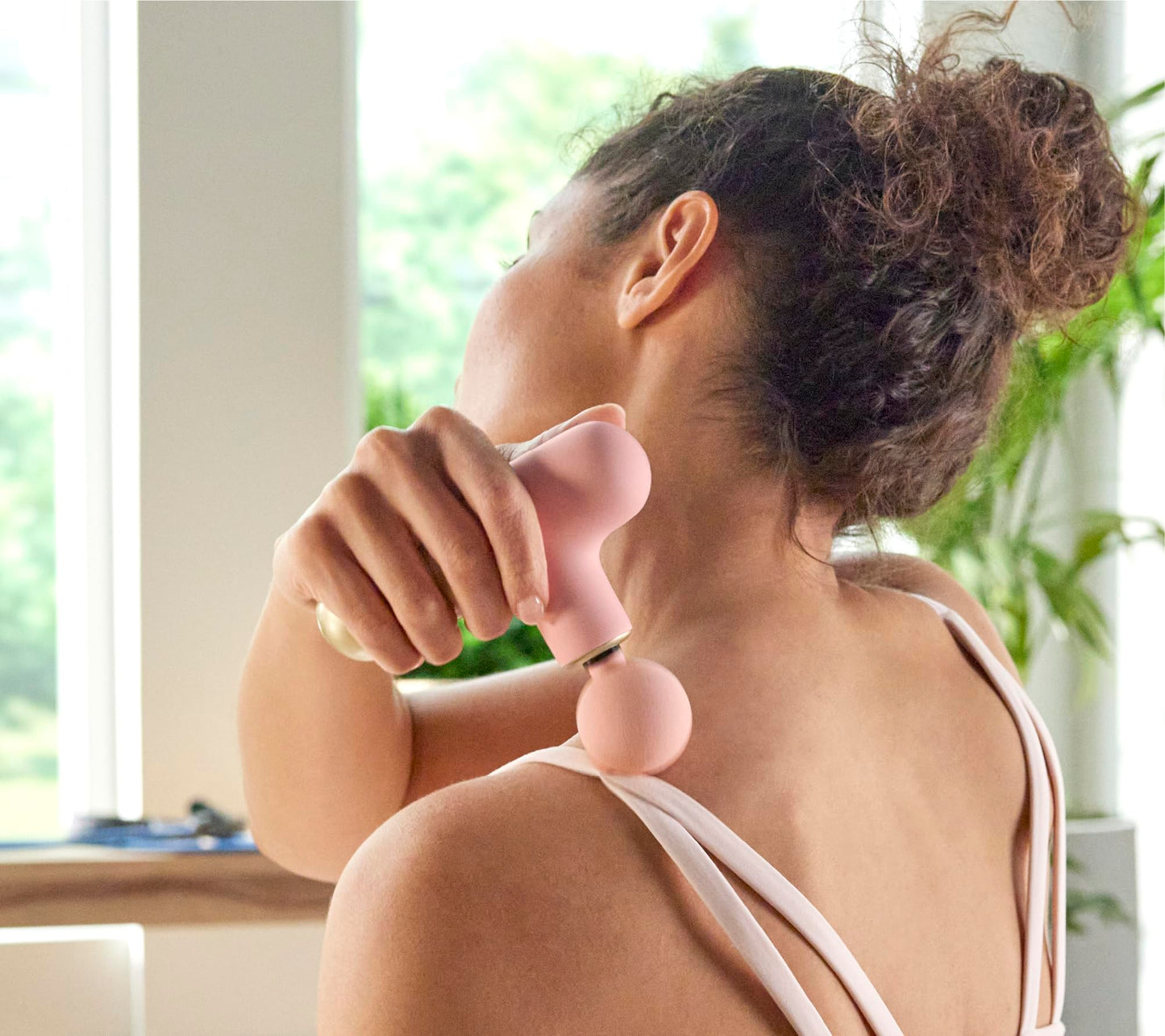 Sharper Image PowerBoost Mini Massage Gun - Portable Deep Tissue Percussion Massager | Muscle Recovery & Pain Relief | Quiet Cordless Handheld Massage Tool | Powerful & Compact| 4 Speeds| Travel Pouch