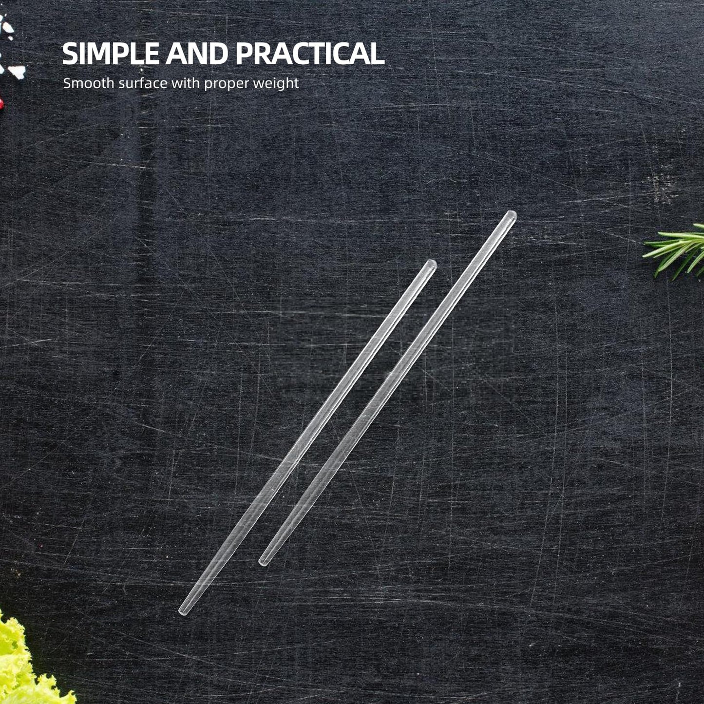 VOSAREA 1 Pair Glass Chopsticks Japanese Sticks Deep Frying Chopsticks Hashioki Chopstick Nonslip Threaded Cooking Dinner Tips Clear (9.5 Inch)