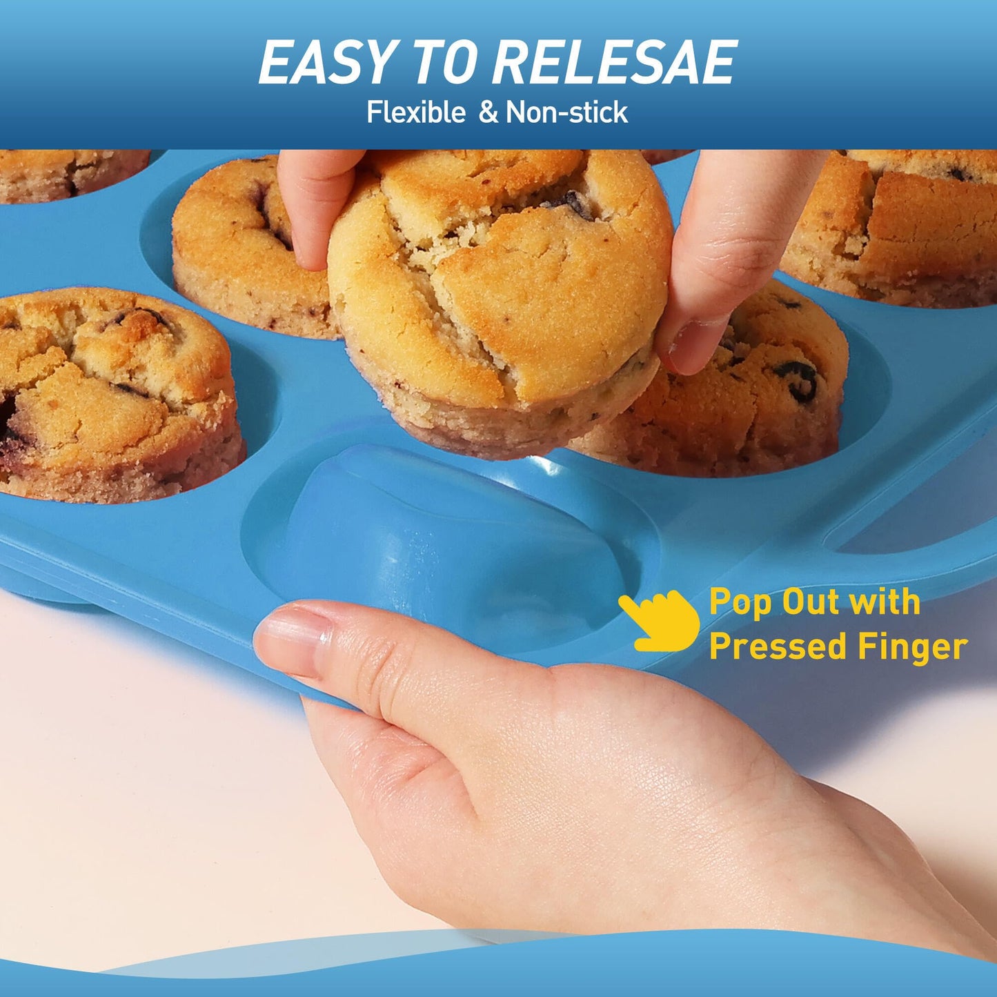 2 Packs 24 Cups Silicone Muffin Pan with Metal Reinforced Frame Mini Size Cupcake Pan Tray Egg Bites Silicone Circle Cookie Molds Muffin Tin Tart Pans Baking Sheet Set for Breakfast Sandwiches