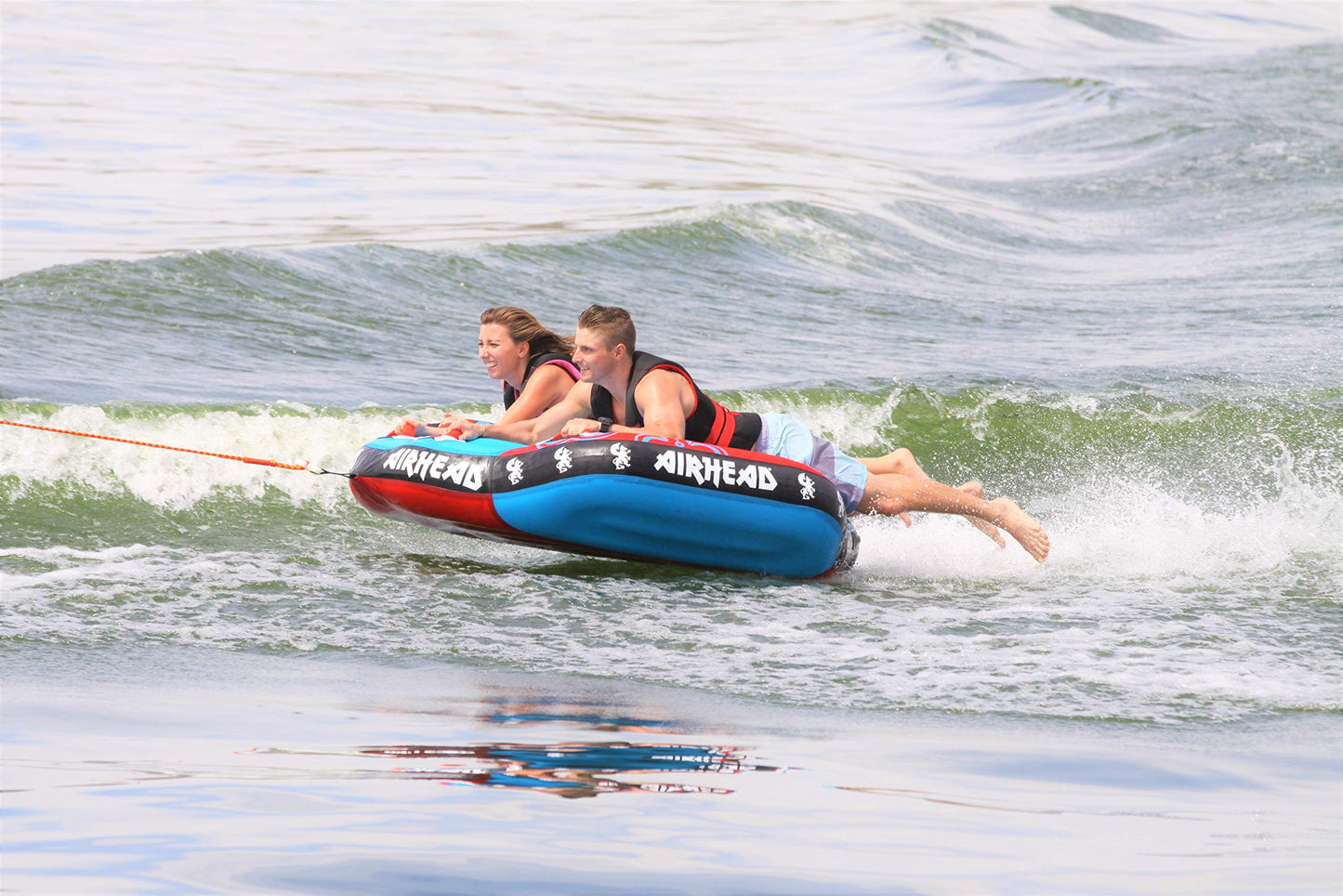Airhead Griffin 2 Towable 1-2 Rider Tube for Boating and Water Sports, Kwik-Connect Tow, Padded Handles and Patented Speed Safety Valve for Easy Inflating and Deflating