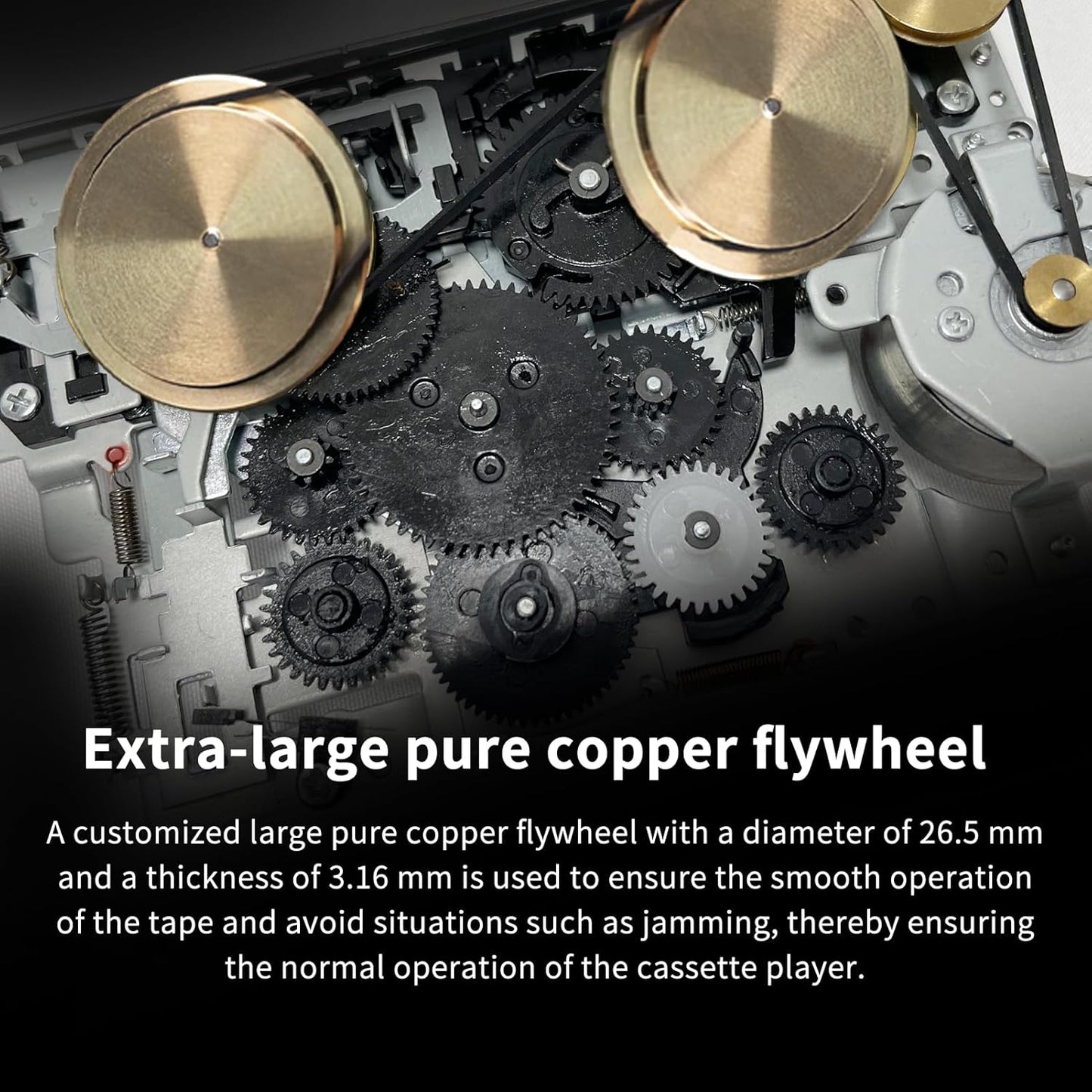 Burtowic Cassette MovementEarphone,Cassette MP3 Auto Reverse Clear Stereo Player,Built-in Cool Copper Wheel Tape