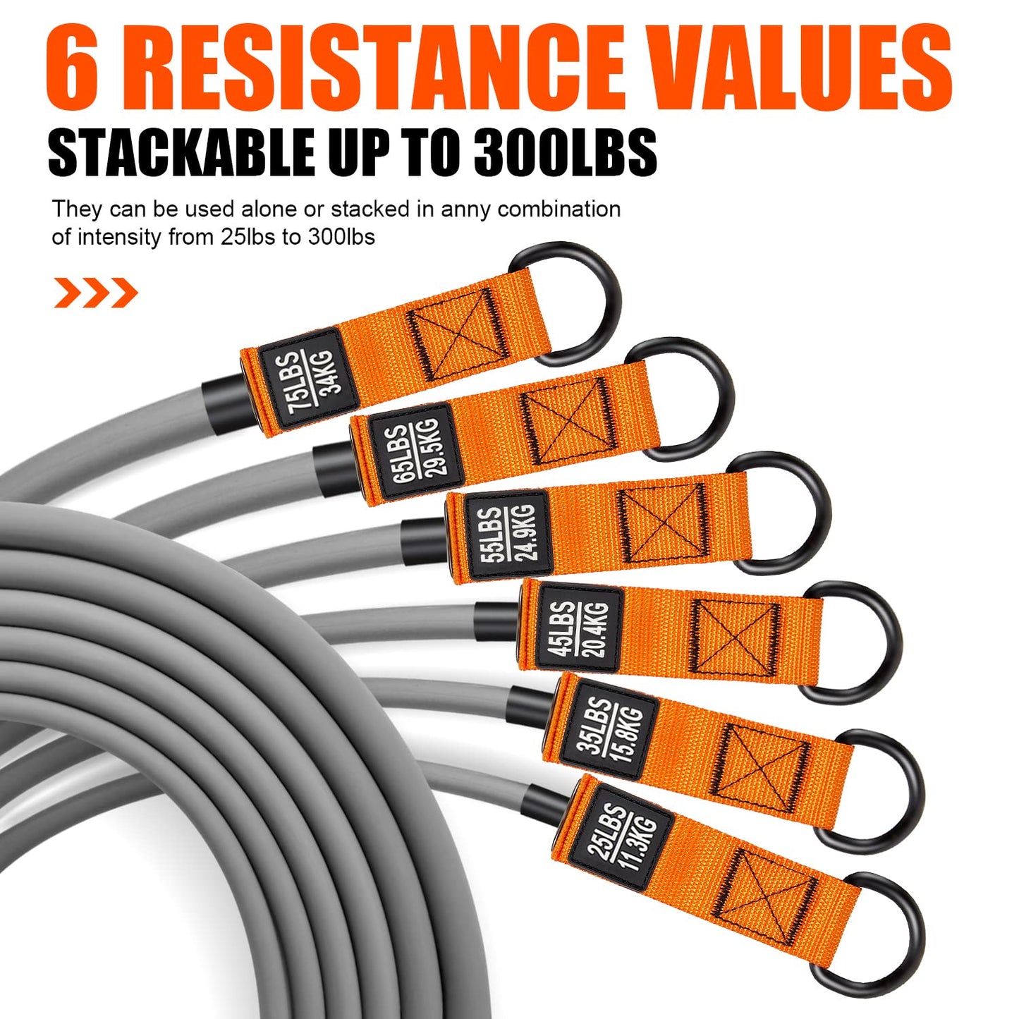 HPYGN Heavy Resistance Bands, 300LBS Exercise Bands for Working Out, Fitness Bands with Handles, Workout Bands for Men, Weight Bands Set for Muscle Training, Strength, Slim, Yoga, Home Gym Equipment