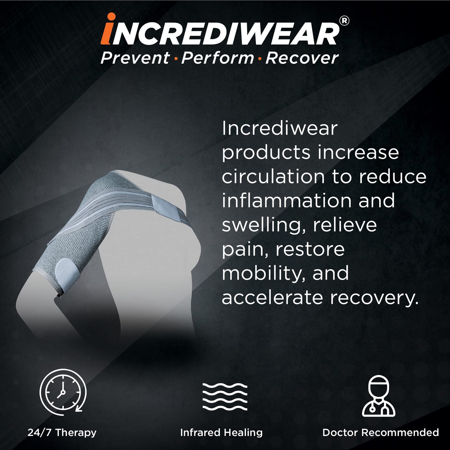 Incrediwear Shoulder Brace for Men and Women – Shoulder Support Brace Supports Shoulder Recovery & Shoulder Pain Relief, Reduces Inflammation and Swelling, Designed for Left & Right Shoulder (Large)