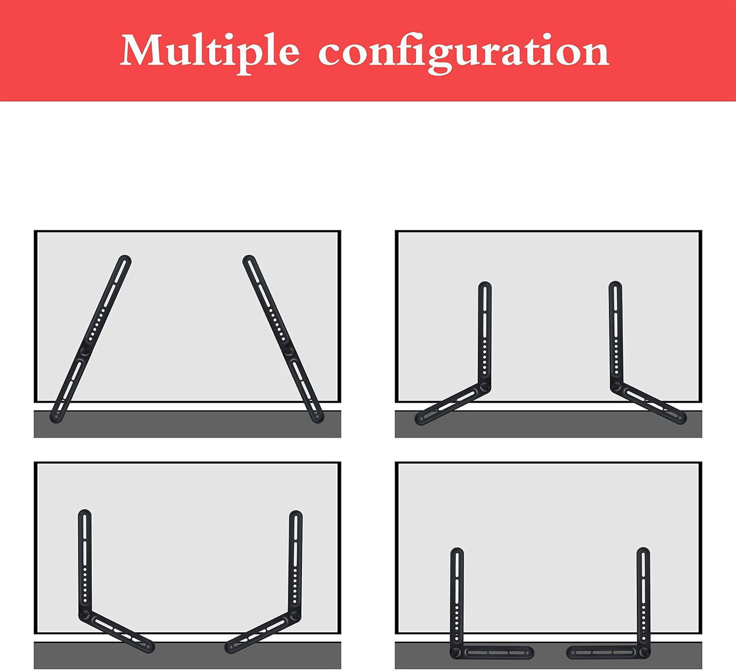 DYNAVISTA 22lbs(10kg) Soundbar Mount Sound Bar TV Bracket for Mounting Above or Under TV, Fits with Adjustable Long