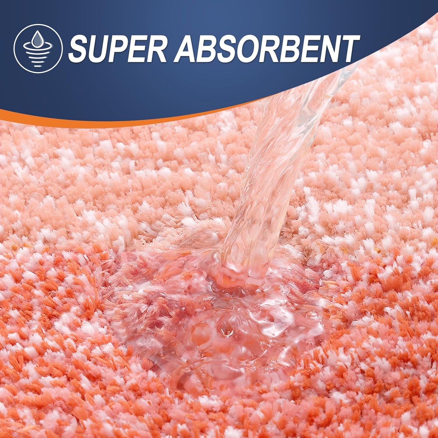 OLANLY Bathroom Runner Rug - Extra Soft Microfiber Mat | Quick-Dry, Washable 70x24 in Coral