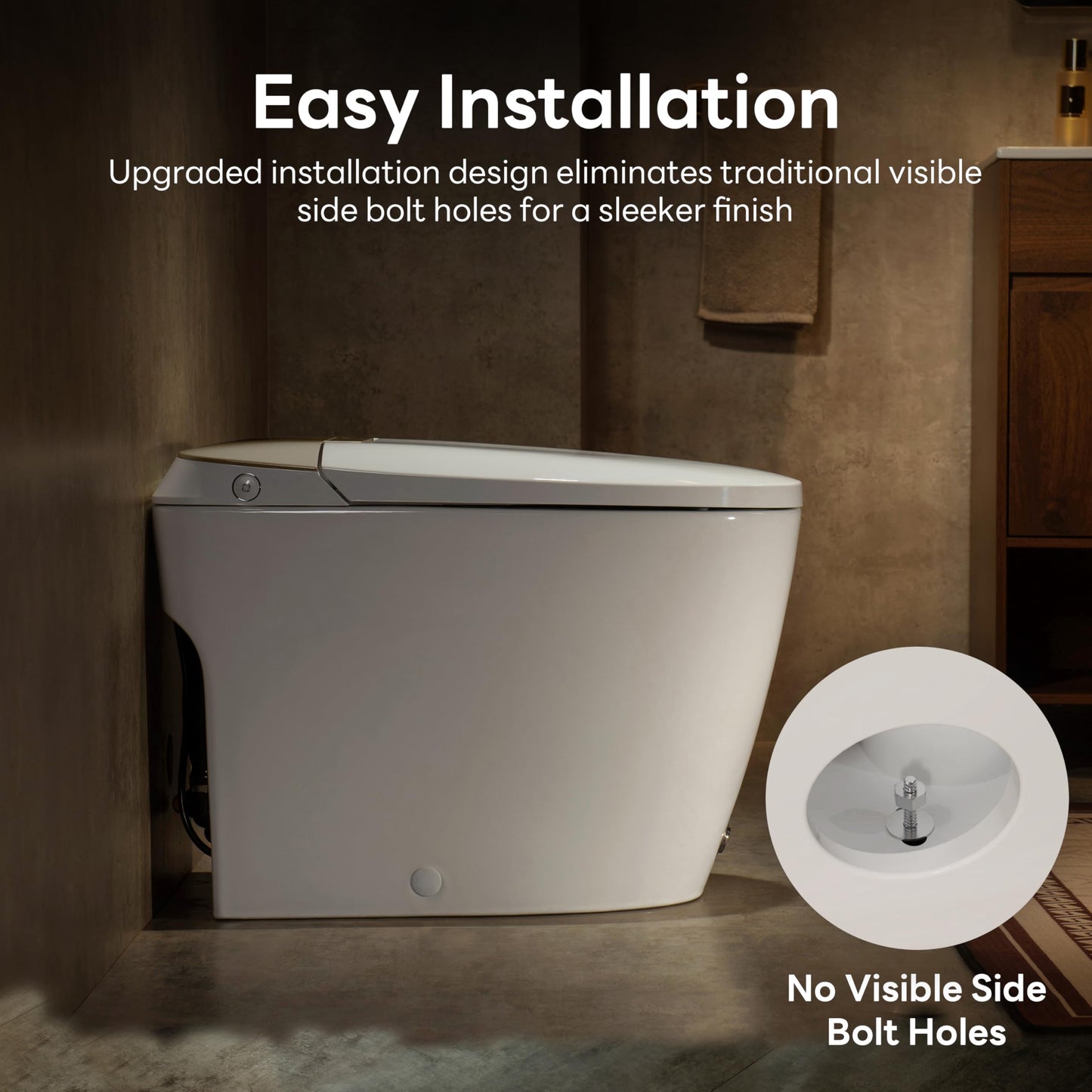 Casta Diva Elongated One Piece Toilet for Bathroom Modern Toilet 1.0GPF Button & Foot Kick Flush, Air Pressure Assisted Flush, 17.2" ADA Comfort Height Seat, Brushed Gold