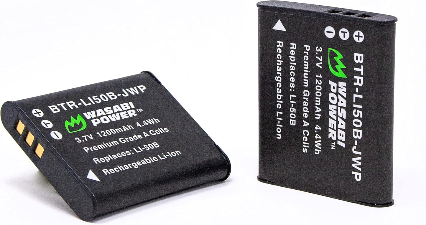 (2-Pack) D-LI92 I-10, RZ10, RZ18, WG-1, WG-1 WG-2, WG-2 WG-3, WG-3 WG-4, WG-4 WG-10, X70, WG-90 Wasabi Power Battery