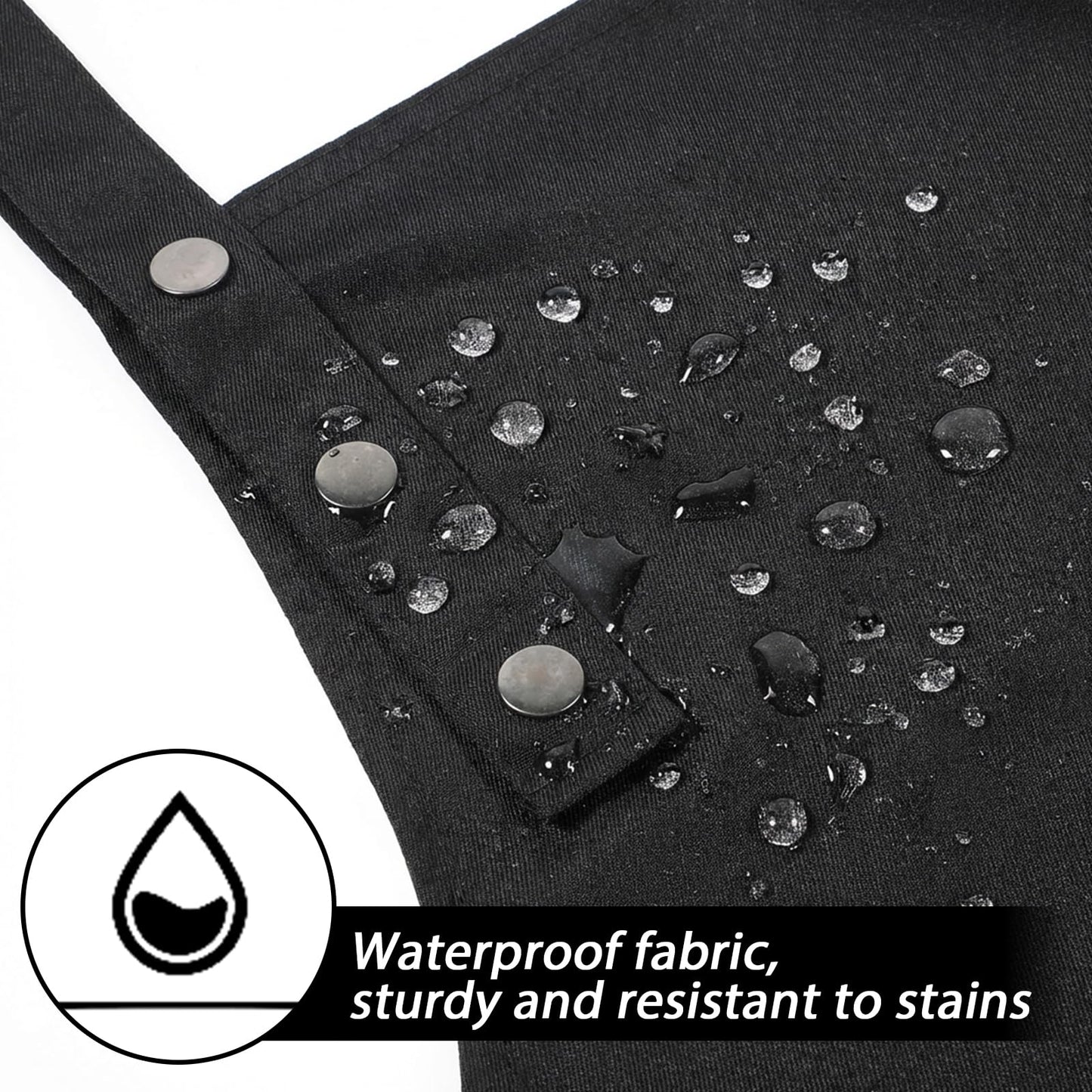 Zyghjort Button Aprons for Women with Pockets, Pottery Aprons Waterproof Chef Cooking Kitchen Apron Artist Painting Garden Chef (M-XXl)