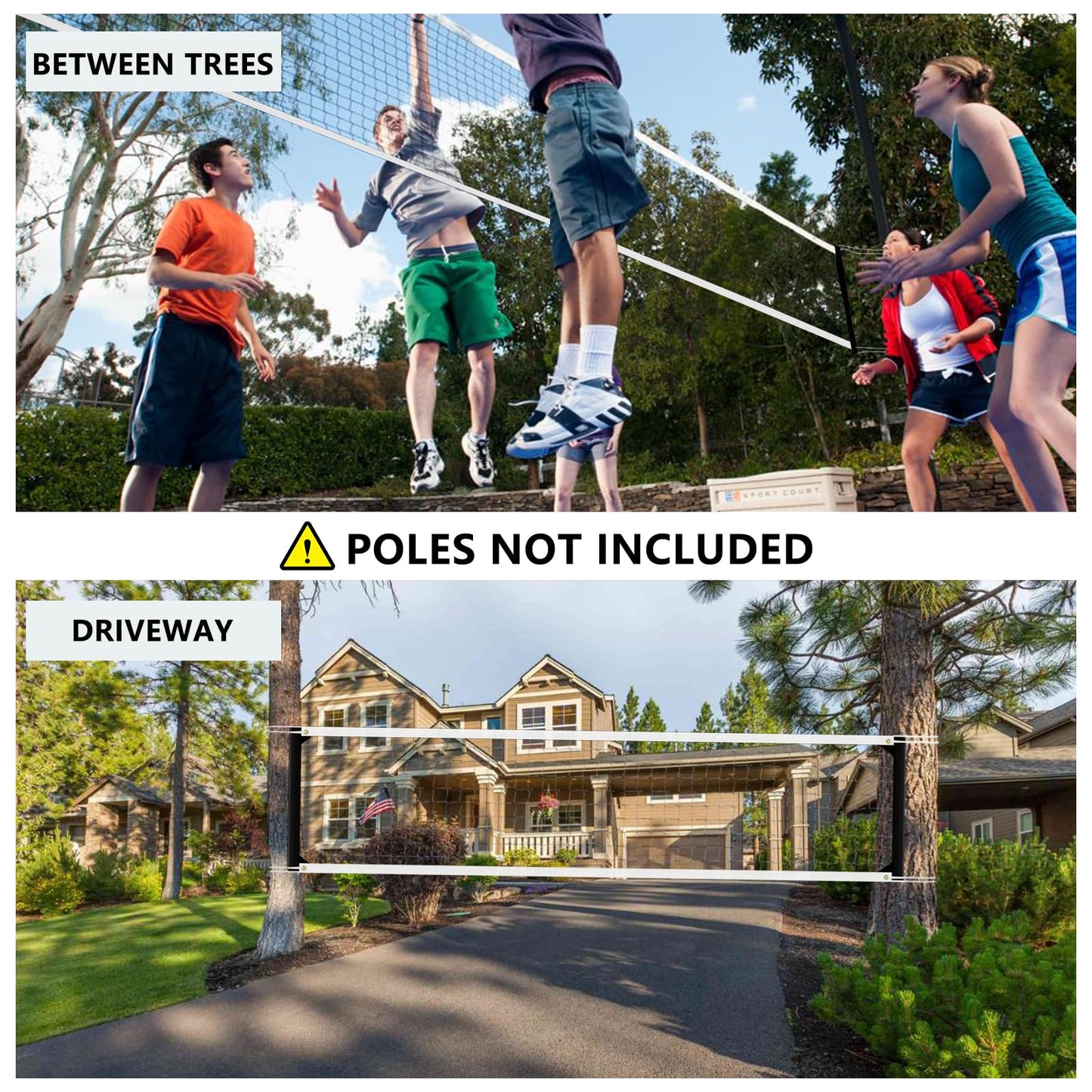 MegaNets Volleyball Net Replacement Heavy Duty Outdoor Volleyball Nets with Steel Cable, 32x3FT Volleyball Net for Backyard Volley Ball Net for Court Beach Pool Park(Net Only)