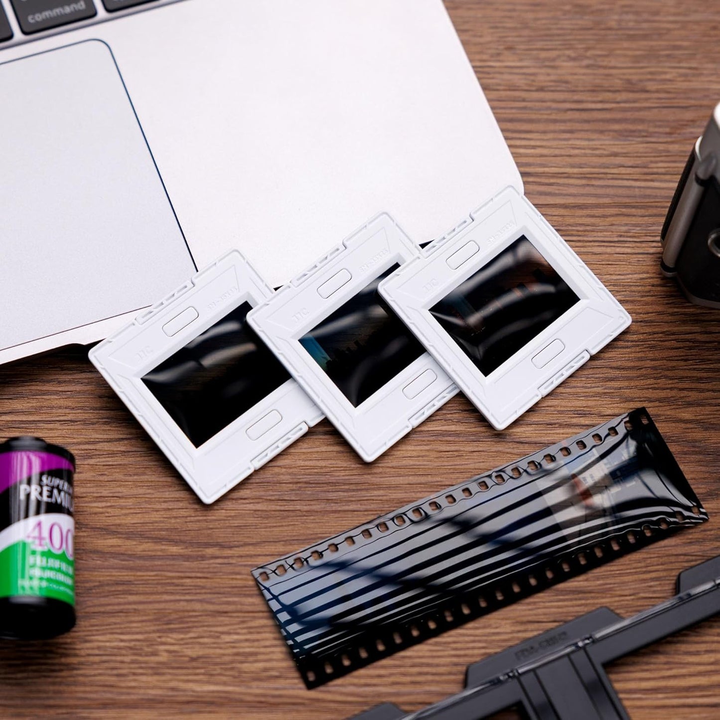 JJC 50 35mm 50 Pairs Slide Film Mounts to Holder Sheets of Film, with Snap-in Design & Precisely Position, Premium