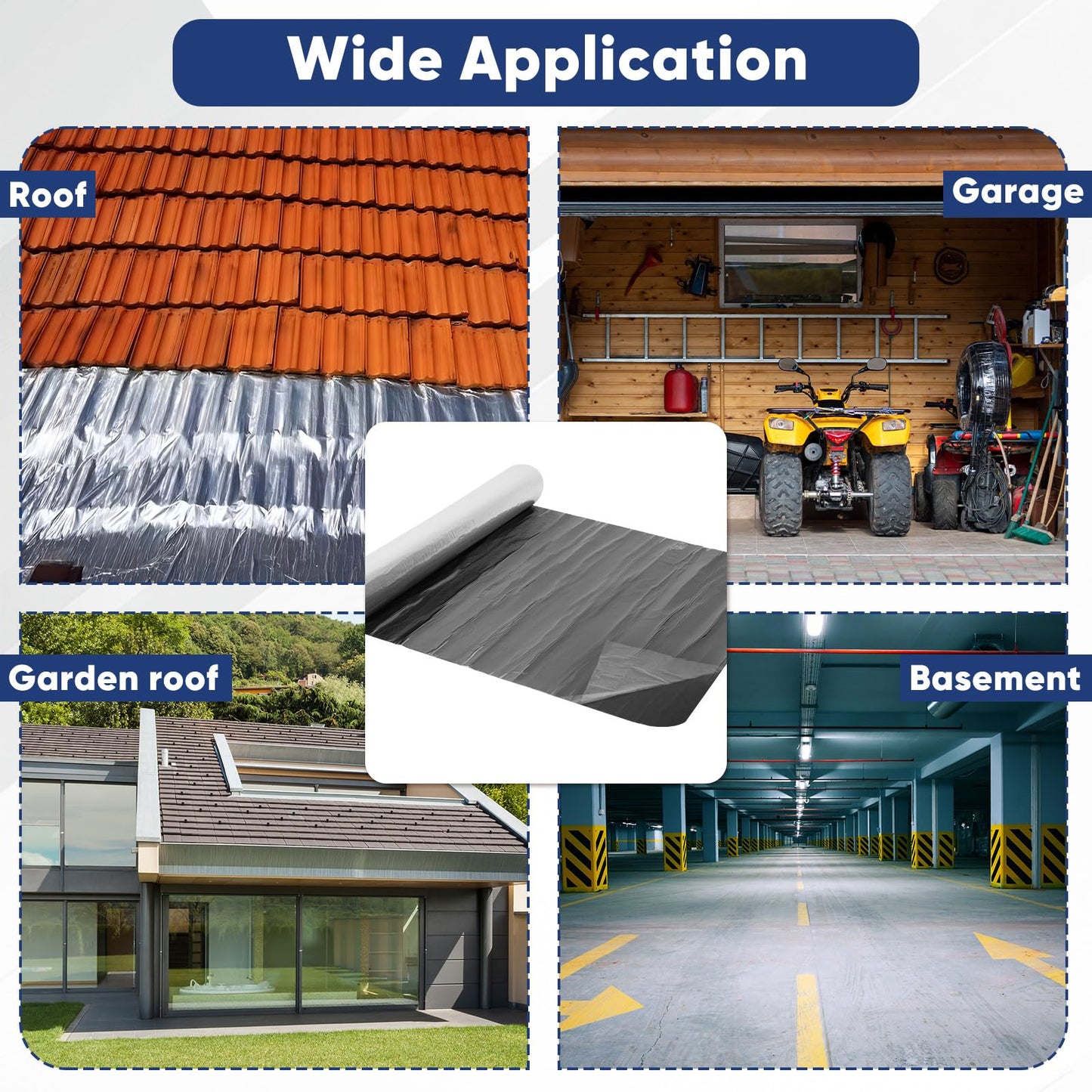 foriy 39.6inx32.8ft Self-Adhesive Roofing Felt, Bitumen Waterproof Repair Tape Roof Underlayment Protector Roll Patch Seal Tape Waterproofing Roof Cladding for Roof Leak,Surface Cracks (3.3x32.8ft)
