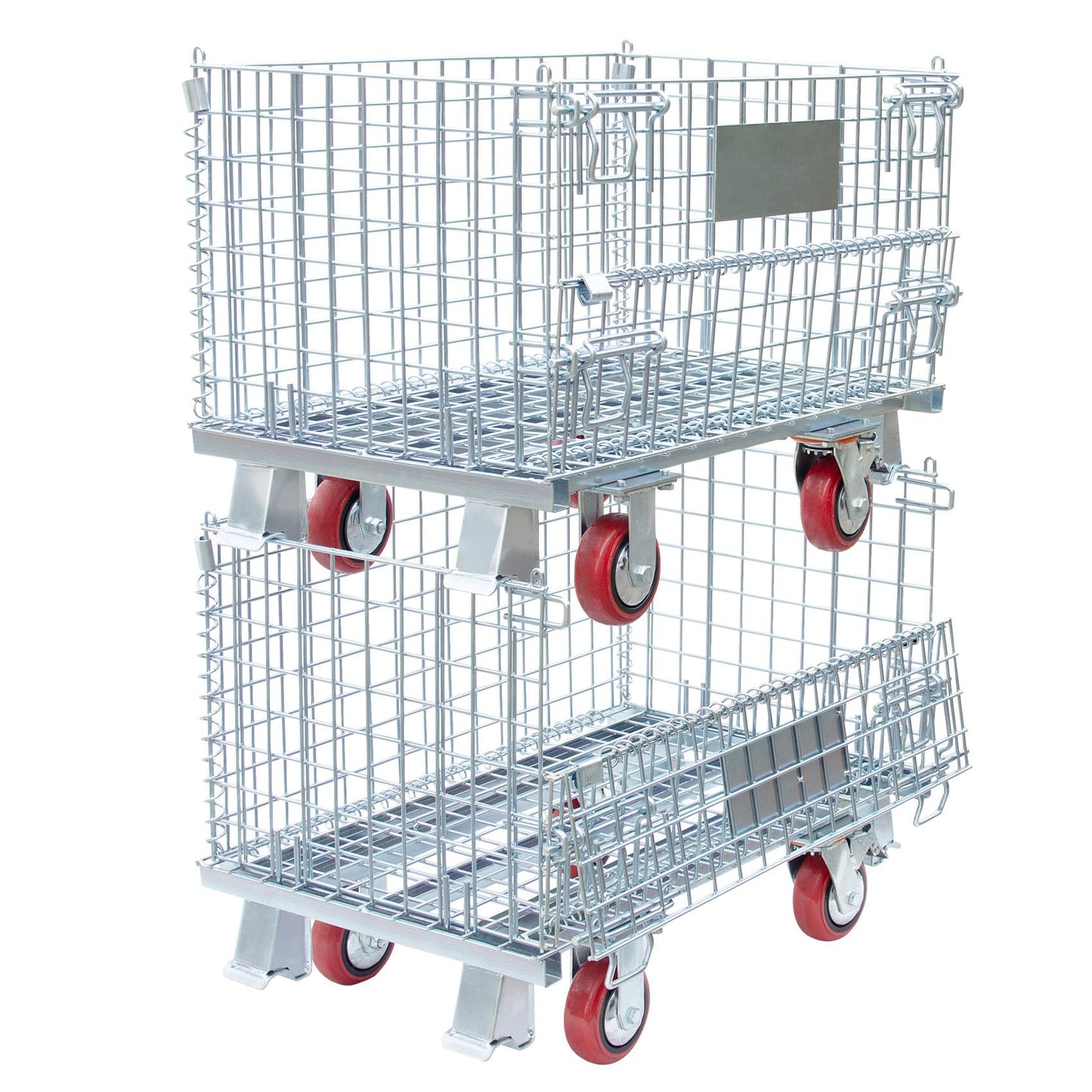 MutsMover Collapsible Wire Storage Basket with Wheels, 32"x20"x24", Heavy-Duty Foldable Metal Bin for Home, Garage & Laundry Room, 1500 lbs Capacity