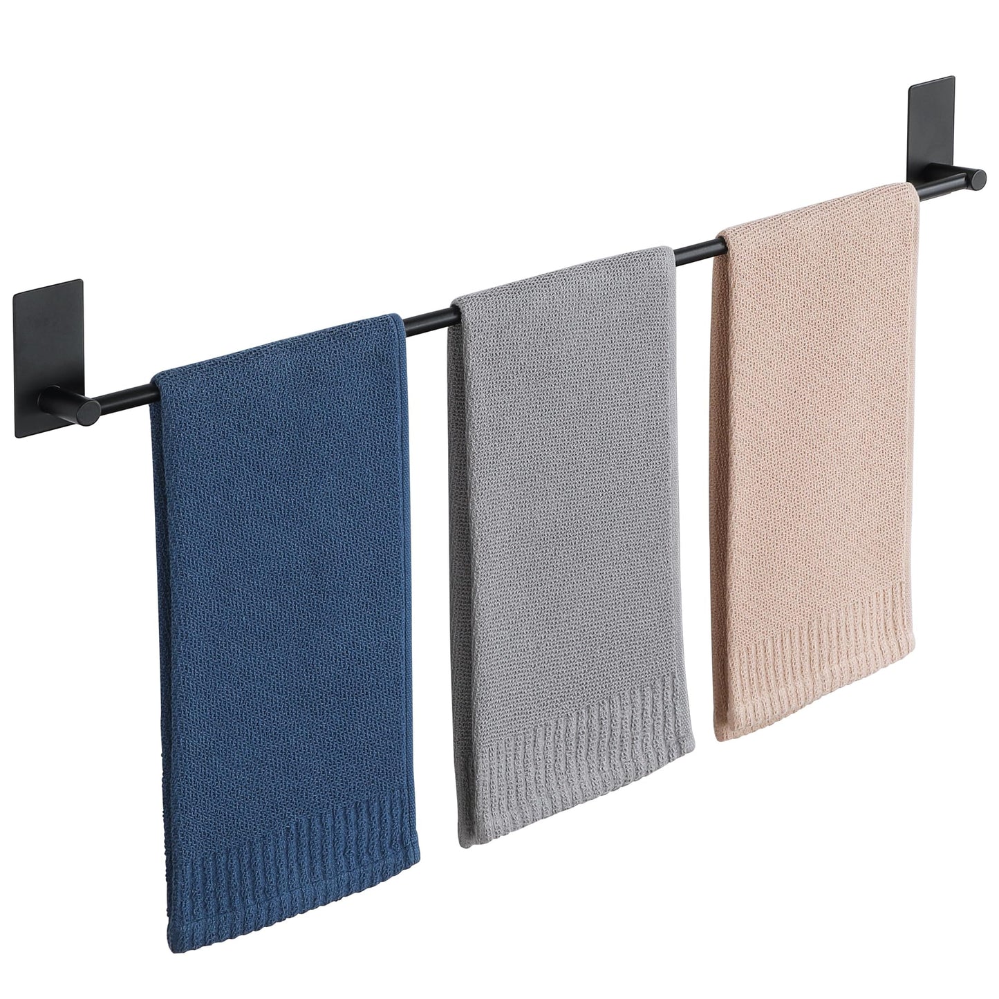 Alise Adhesive Towel Bar, 28 Inch Towel Racks for Bathroom SUS 304 Stainless Steel,Long Bathroom Towel Holder No Drill, Strong Self Adhesive Towel Bar, Matte Black