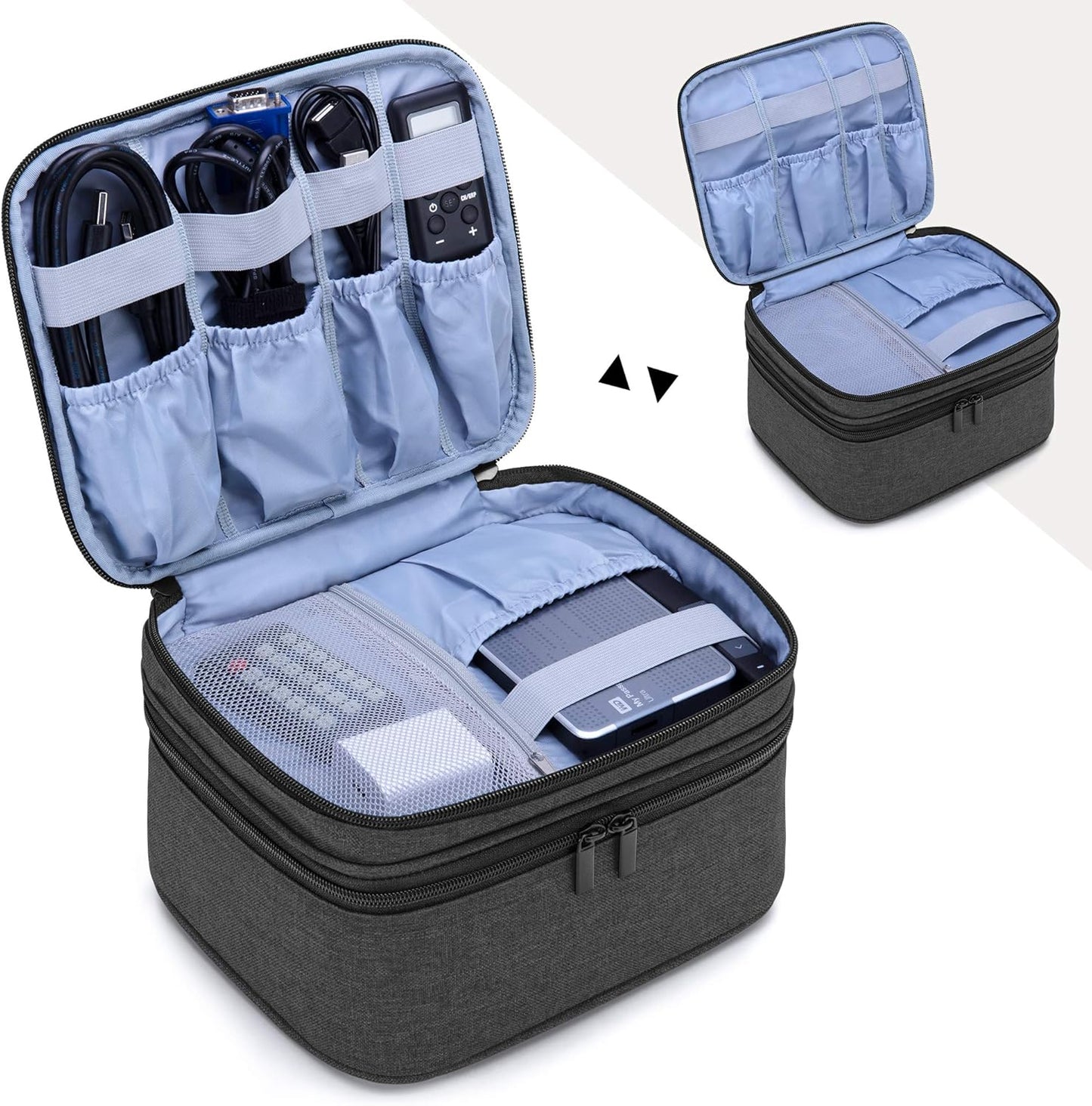 LUXJA Mini Projector Carrying Case - Portable and Protective Black Bag for Accessories