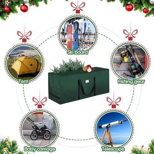 BALEINE Extra Large Christmas Tree Storage Bag - 7.5 ft with Reinforced Handles & Dual Zippers (Green, Pack of 2)