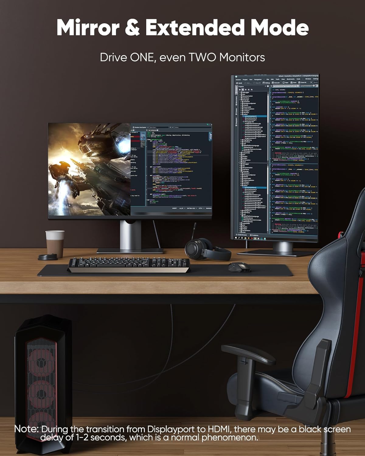 4K 6.6ft 1.4 4K@30Hz, 2K@60Hz, 1080P Highwings DisplayPort to HDMI, Uni-Directional Only, DP (Source) to HDMI (Display)