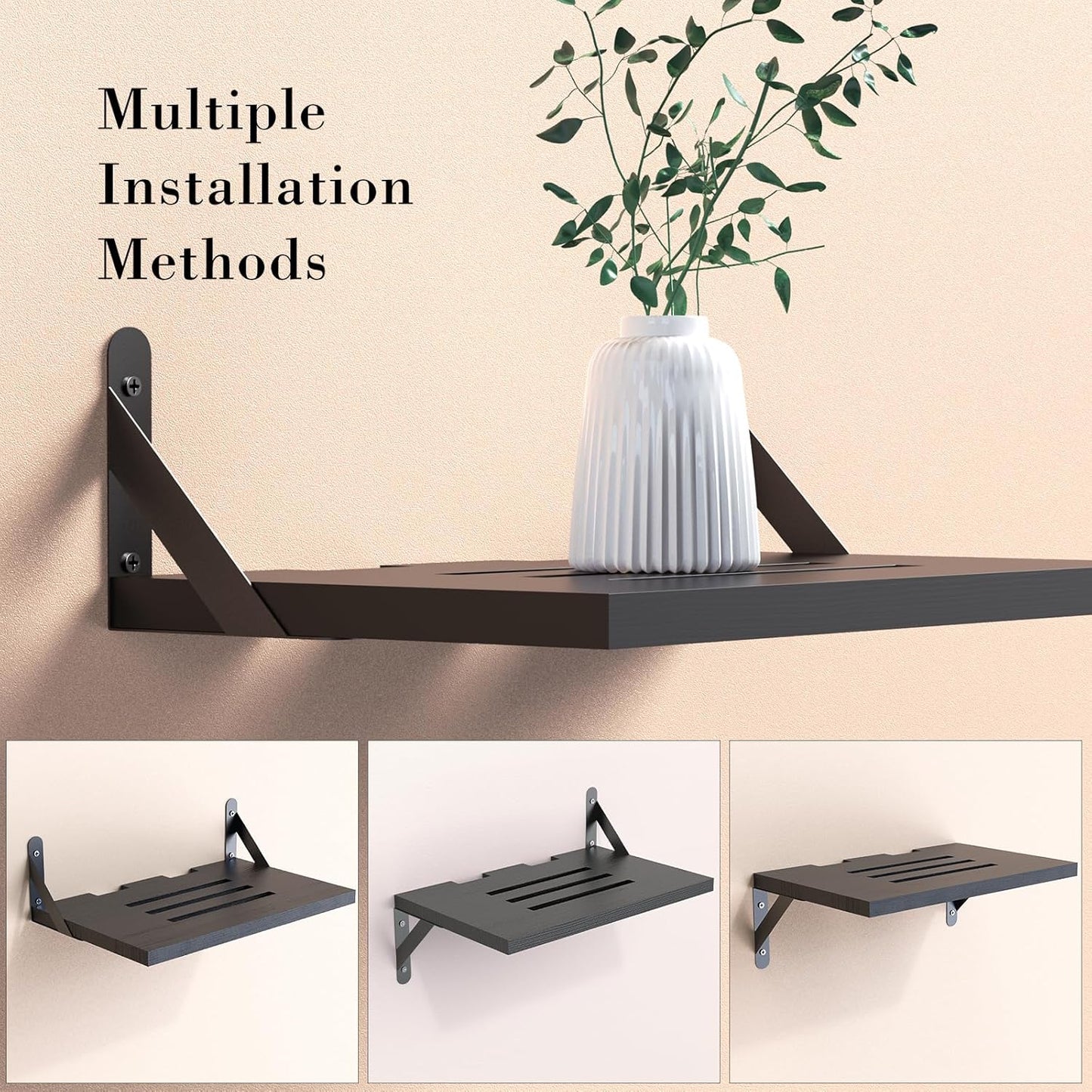 15.7" 9.8"(Lx DAWASAPAT Mini Projector Shelf for Wall Mount, Black Wall Mount Shelf Floating, x W) Projector Holder