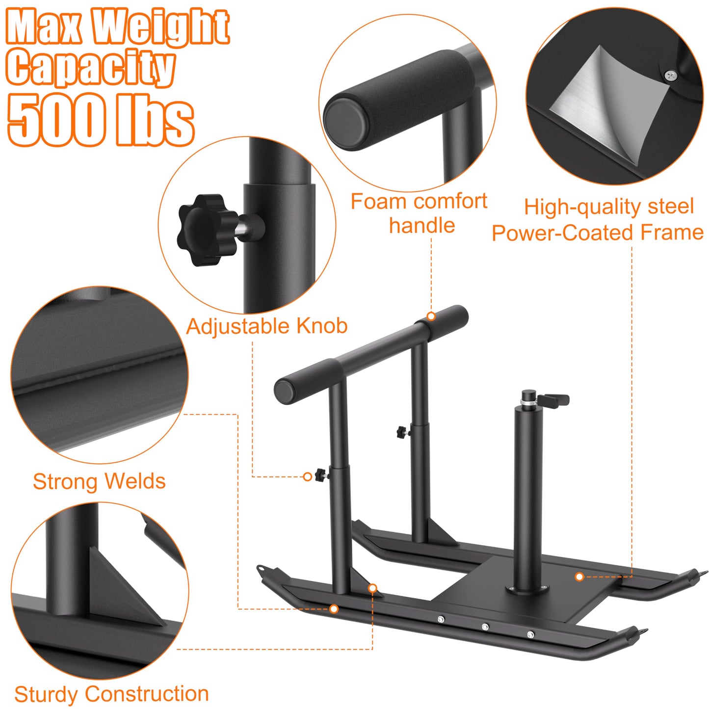 Weight Sled for Training - Heavy Duty Football Sled for Lineman, Adjustable Height Handle Push Pull Sled, Speed & Strength Training, Sled for Working Out, Ideal for Indoor & Outdoor Fitness