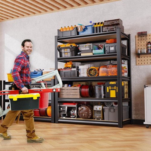 Heavy Duty Metal Shelving Unit by [Brand Name] - Adjustable 5-Tier Garage Storage Rack | 2050 lbs Capacity, 71"x46"x18"