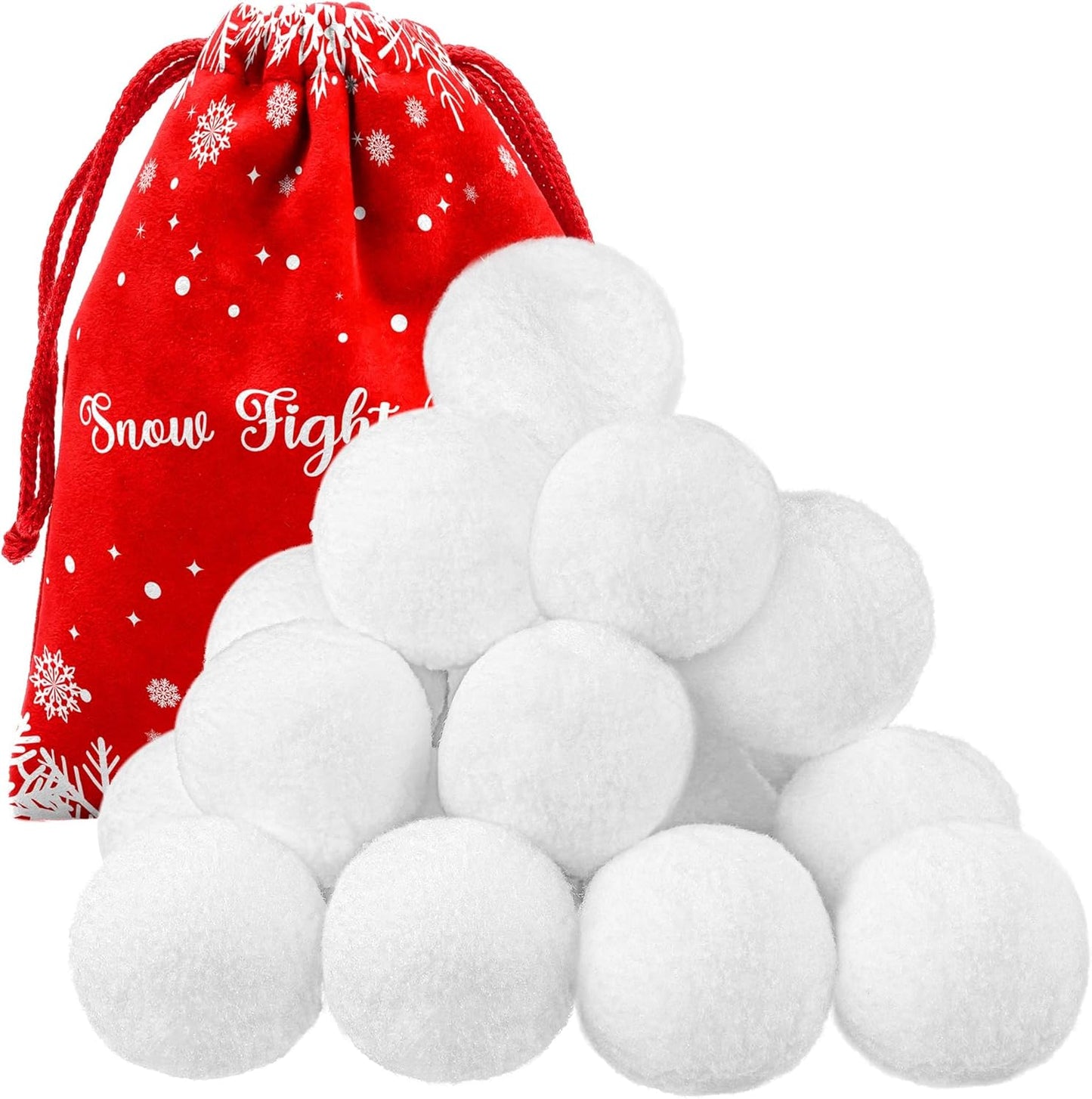 Cooraby 25 Pieces Artificial Snowballs - 2.6 Inch Realistic Indoor Fun for Winter Games