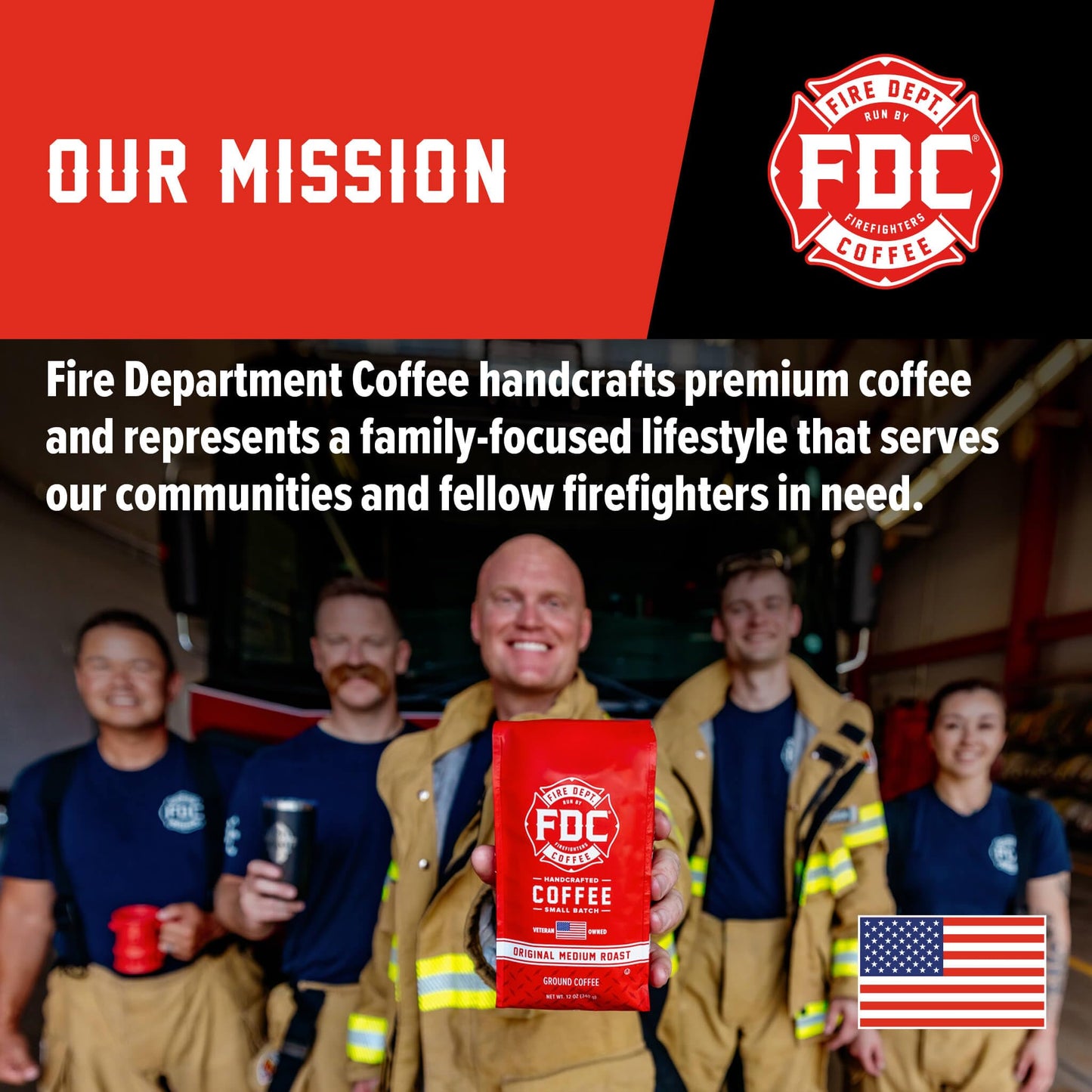 Fire Department Coffee - Gives Back to Firefighters - Mexican Chocolate Tequila Infused Whole Bean Coffee - Medium Roast - Non-Alcoholic - Roasted in the USA - Veteran Owned - 12 oz