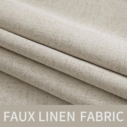 MIULEE Linen Curtains - 100% Blackout Thermal Insulated Grommet Drapes | Cobblestone, 52 x 45 Inch (2 Panels)