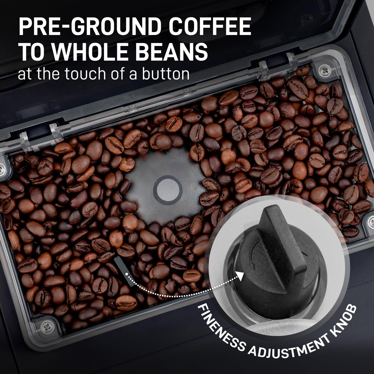Zulay Magia Super Automatic Espresso Maker Machine with Grinder - 19 Fully Customizable Coffee Options, Auto Cleaning, Milk Foam System - for Latte, Cappuccino- Prime - Silver (13.8x18x9.4)
