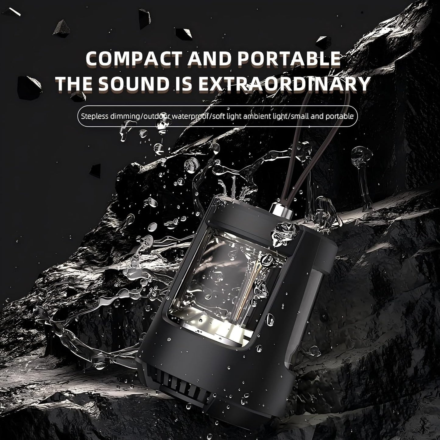 Fyruzella Speaker360 IPX5 Outdoor Bluetooth Speaker with Camping Lantern, TF Card RGB Lights, Waterproof, Applicable