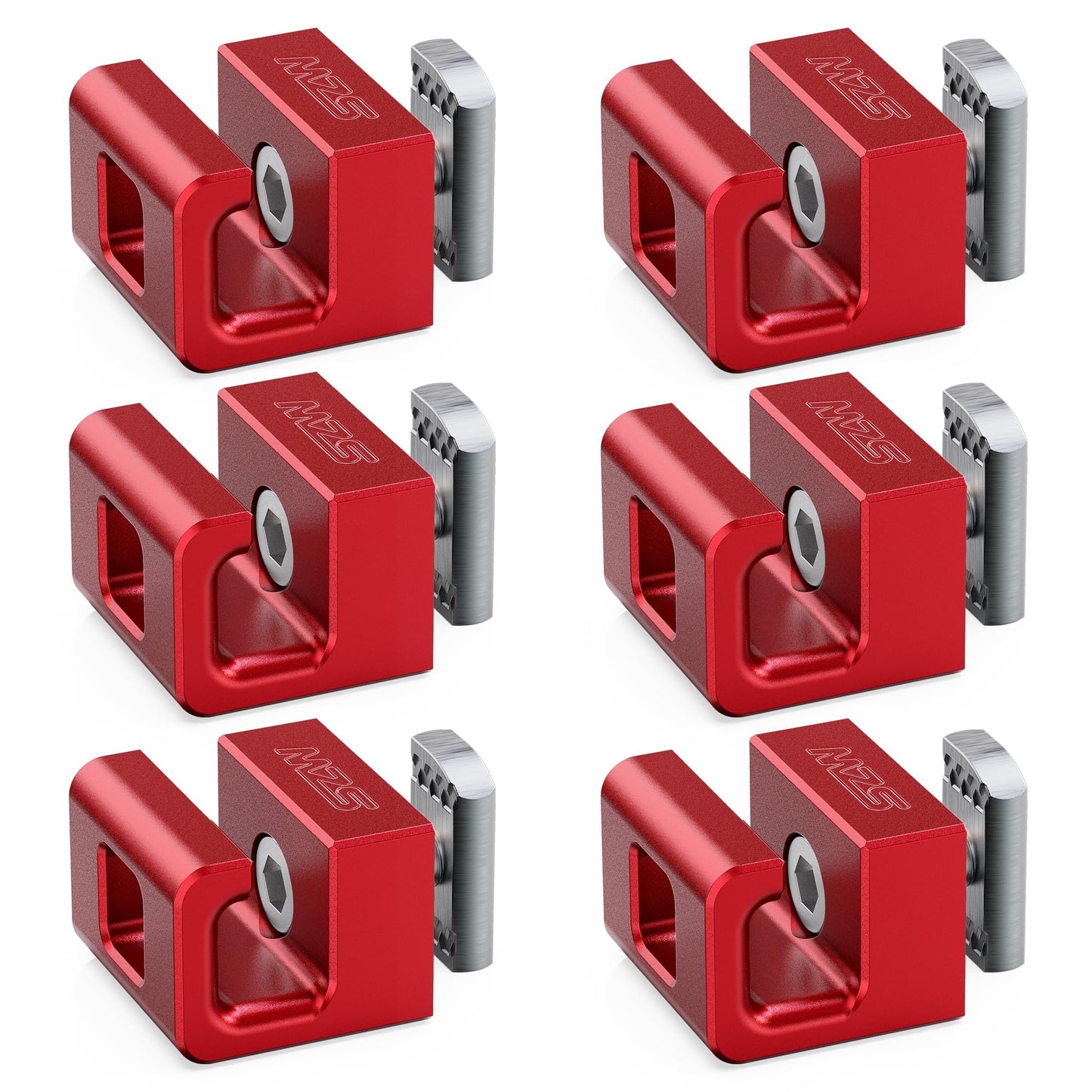 MZS 3 inch Front Leveling Kit Lift Strut Spacers + Truck Bed Tie Down Anchors, Side Wall Stake Pocket Hooks(Red, 6pcs)2007+ Silverado Sierra 1500 2WD 4WD