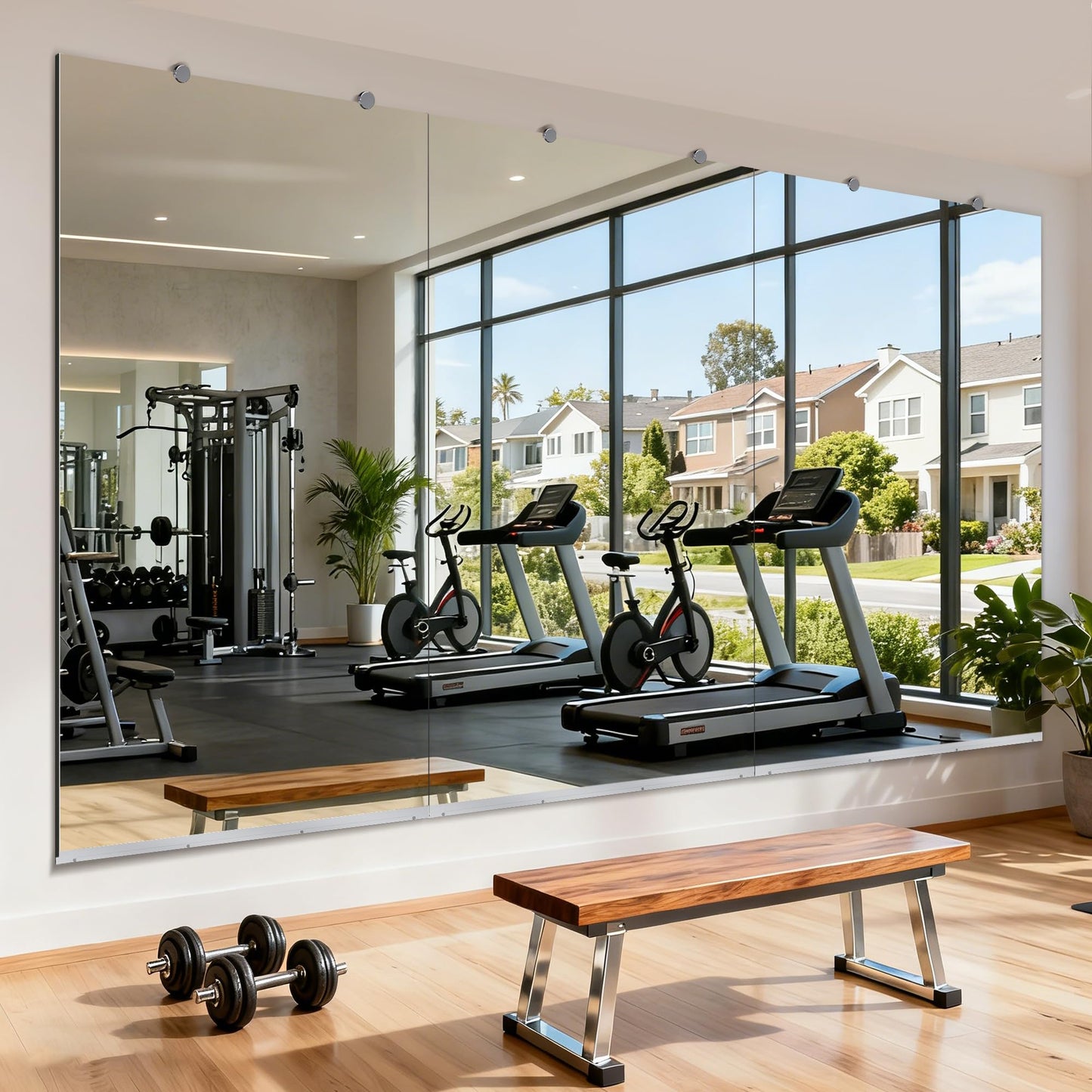 Inbenioso 84''x46'' Exercise Mirror for Home Gym Full Length, Garage Gym Wall Mirror, Large Workout Mirrors Frameless Tempered Glass for Gym, Yoga, Bedroom, Dance Studio, Living Room