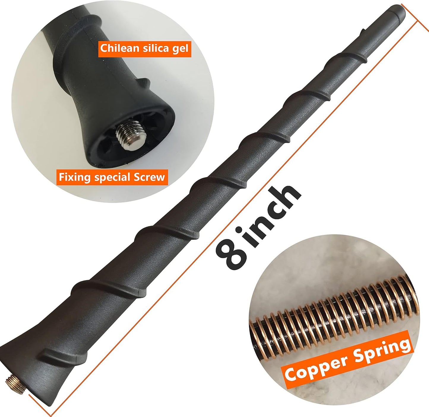MINILAOMA 8 Inch 200 (2011-2014), 200 Rubber Antenna for Chrysler Chrysler Antenna - Car Wash Proof, Internal Copper