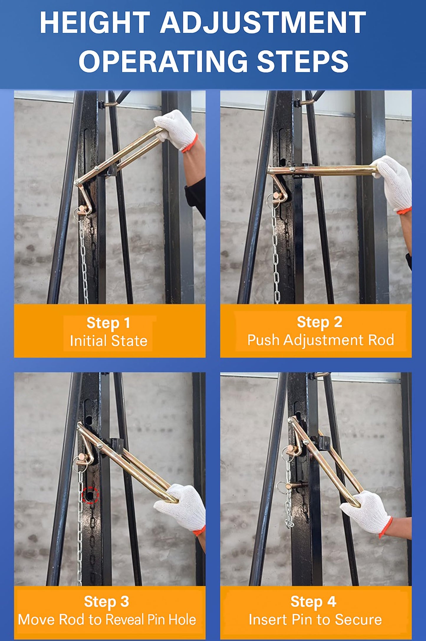 Adjustable Gantry Crane - 1 Ton (2500Lbs) Capacity Portable Hoist Frame, Shop Crane Hoist, Trolley, Sling, Shackles, Hooks and Festoon System, Lifting Gantry for Factories, Warehouses, Garage (1 Ton)
