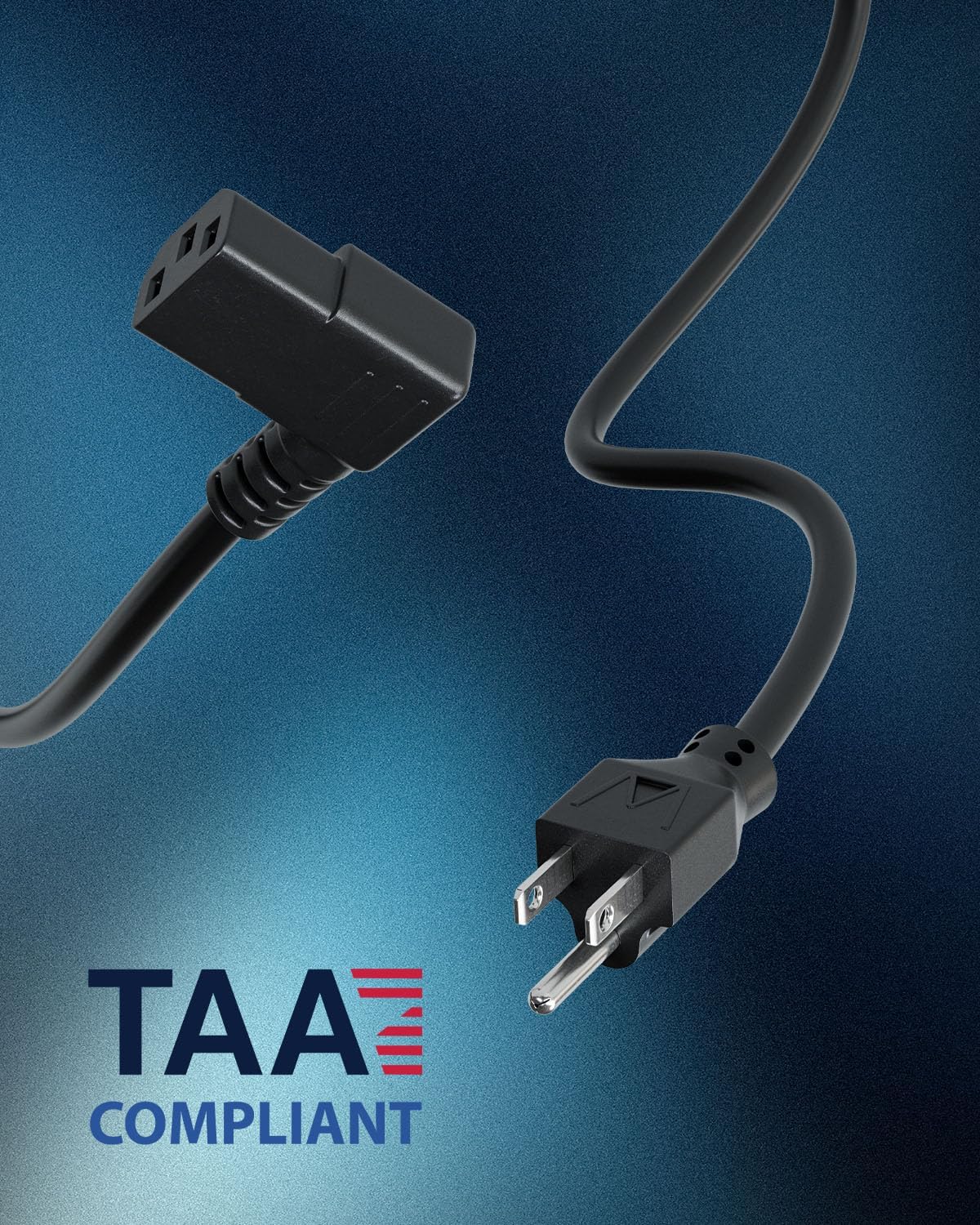 C2G 6FT 90 (24240) Premium Degree Replacement AC Power Cord - Durable Power Cable for TV, Computer, Monitor, Appliance