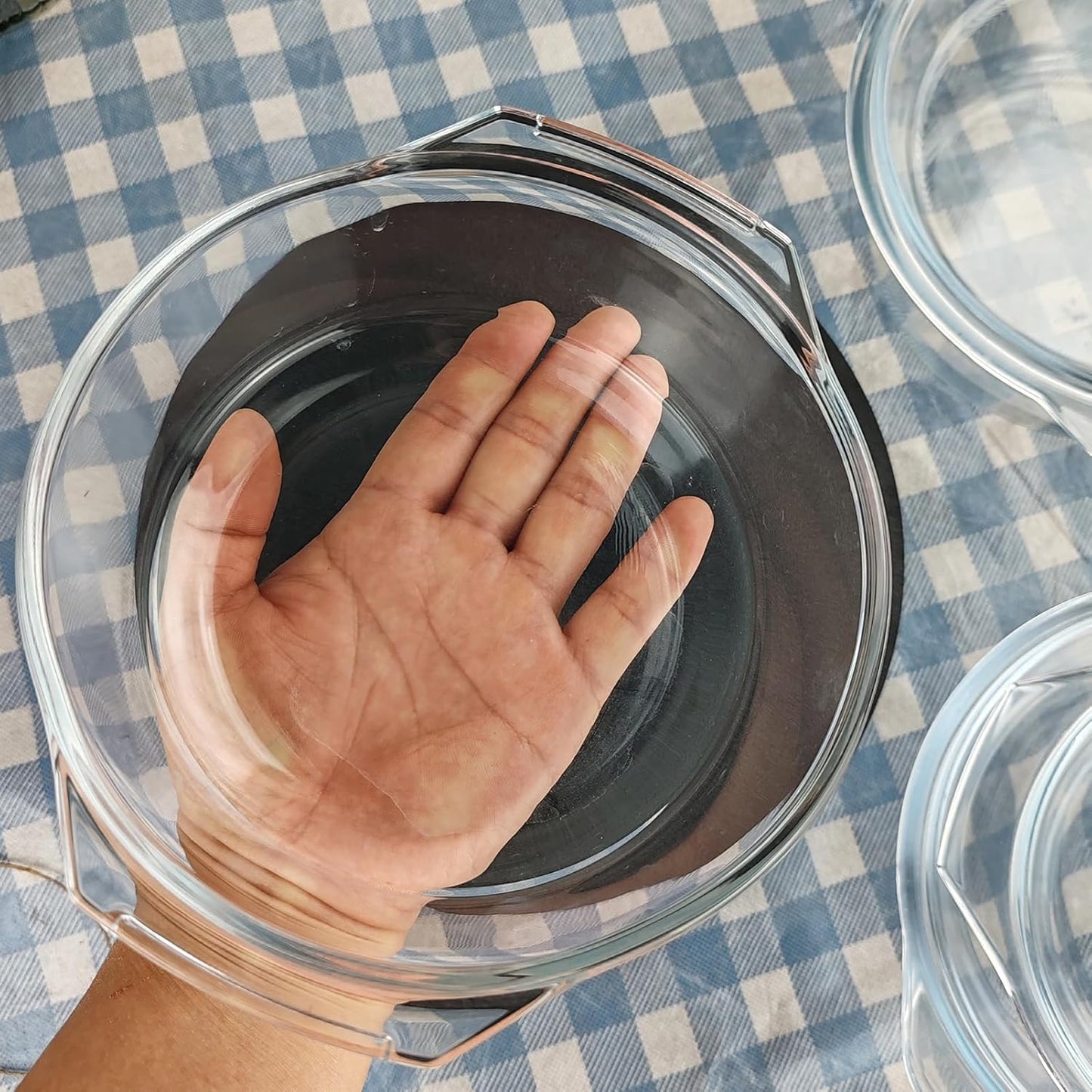 Skiennix Casserole Baking Dish - 2-Piece Mini Round Set with Handle & Lid | 3/4 Quart, Tempered Glass, Oven Safe