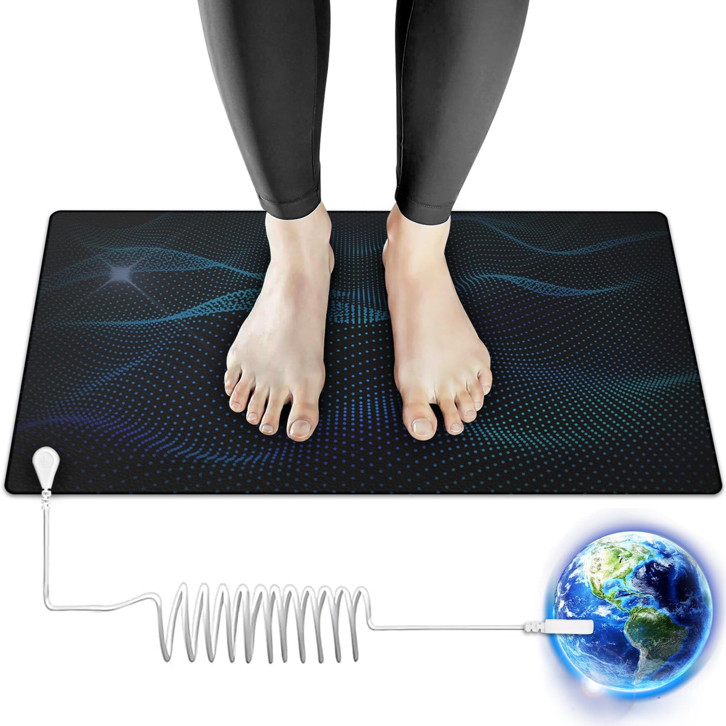 Grounding Mat for Sleep, Energy, Pain Relief, Inflammation, Balance, Wellness, Earth Connection Therapy for Indoor Grounding at Home, Office, or Work 16"x24"