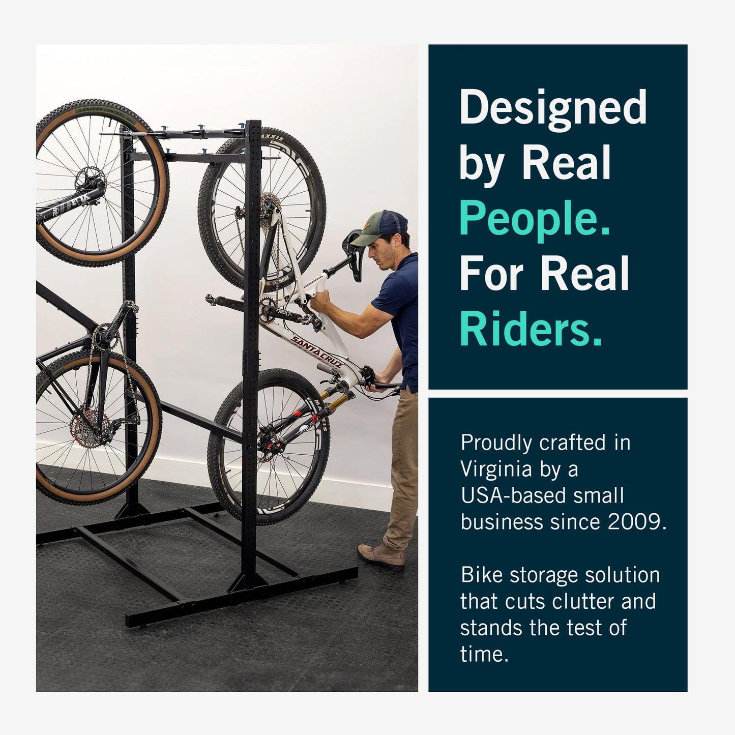StoreYourBoard Vertical Bike Rack Garage Storage System for 8 Bikes | Freestanding Bike Rack Heavy Duty Floor Bike Stand Bicycle Organizer for Road Mountain Hybrid Kids Bikes | Holds upto 300 lb