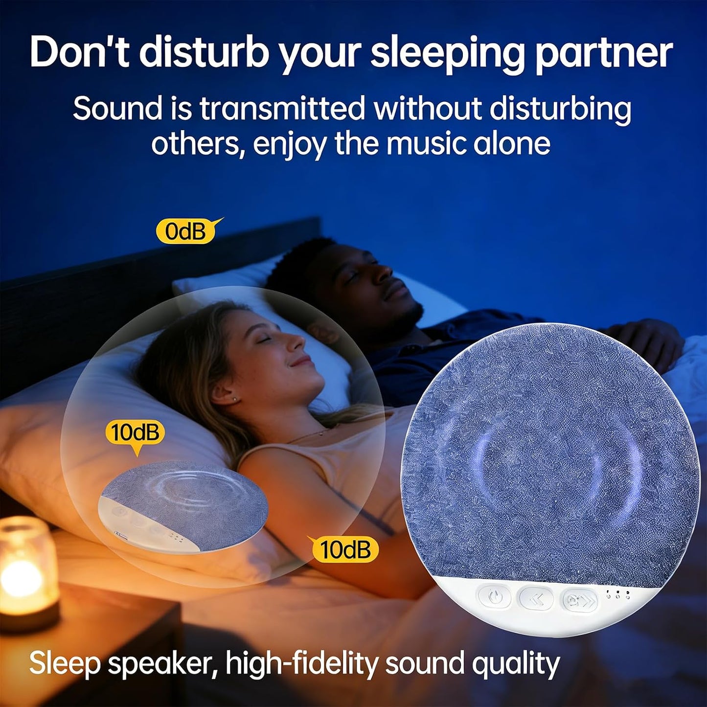Generic Bluetooth Pillow Speaker for Sleeping with White Noise Timer & Ultra Thin Mini Design Under Pillow Speaker