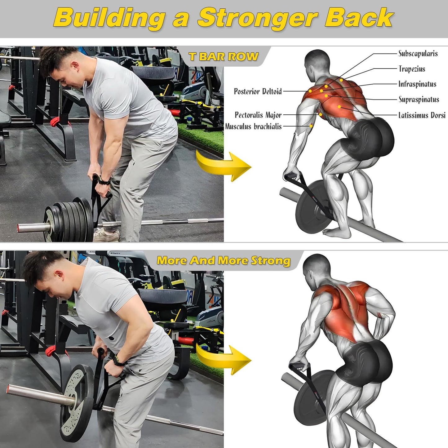 XonyiCos Portable landmine Straps Handle for landmine Attachment for barbellGrips Landmine Attachments Home Gym Equipment for Build Arm Shoulder Back Muscles
