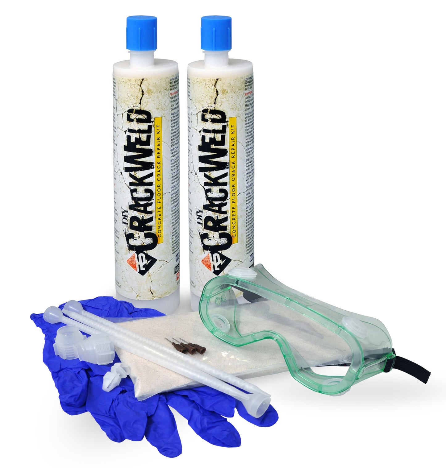CrackWeld Concrete Crack Repair Kit (2-Pack) – Polyurethane Concrete Crack Filler for Floors & Slabs – Hairline, Shrinkage & Settlement Cracks – Low-Viscosity, Fast-Curing, No Grinding Required