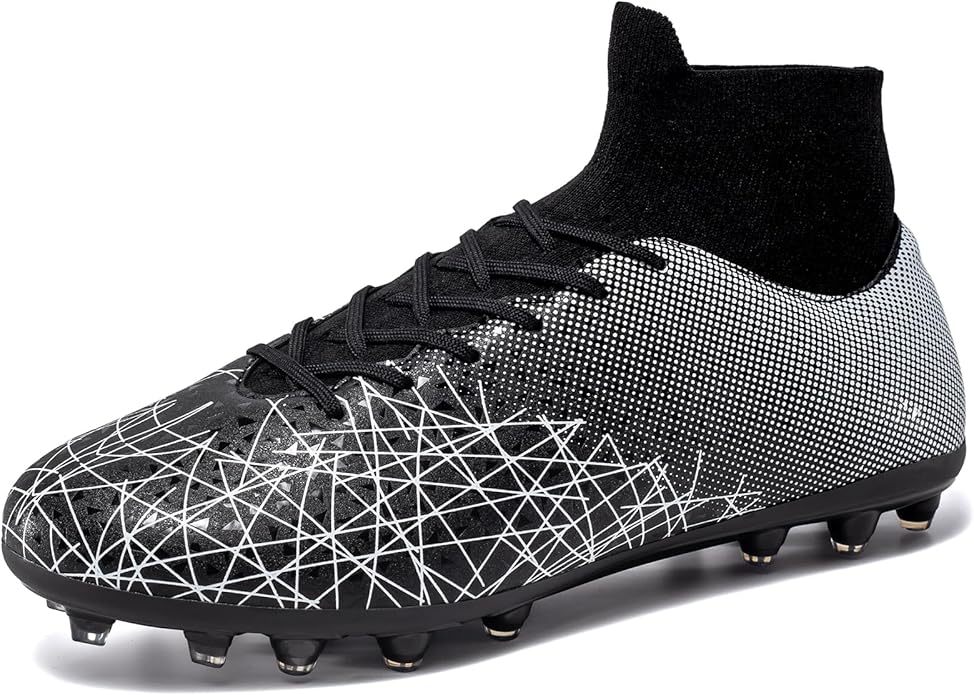 Kids Soccer Cleats High Top Training Youth Football Cleats, Boys Girls Athletic Outdoor