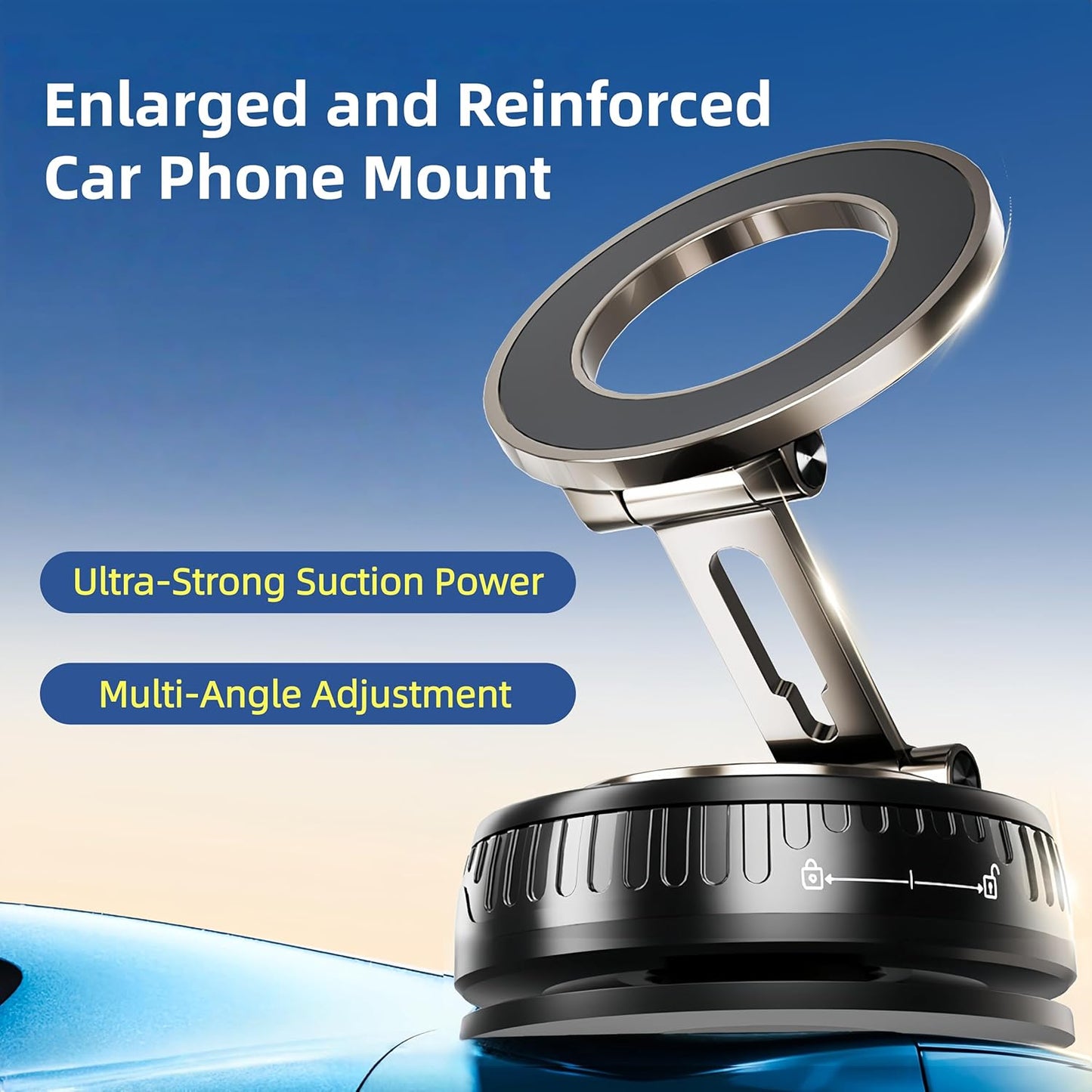 Briteroh 2026 360 180+LBS 4200gf Upgraded Magnetic Car Phone Mount for MagSafe: Rotatable Adjustable Holder with Strong