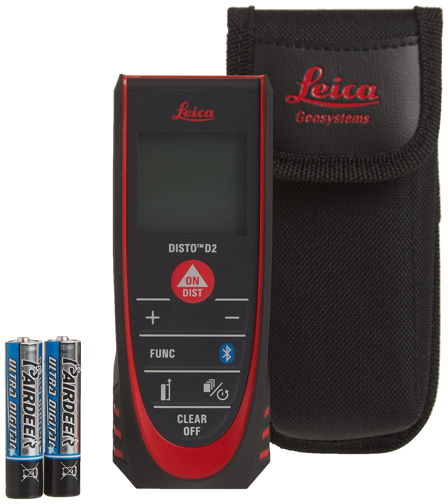 Leica Geosystems DISTO D2 New 330ft Laser Distance Measure with Bluetooth 4.0, Black/Red, 1.7 x 1 x 4.6 inches