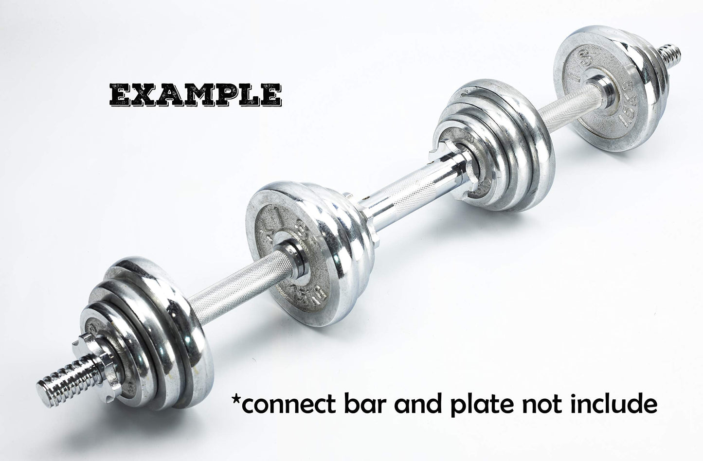 Rowland Harbor Threaded Dumbbell Handles/Adjustable Dumbbell Bar Handles 35cm/14.2 Inch - Fit 1 inch Standard Weight Plate - Weightlifting Accessories - Sold in Pair