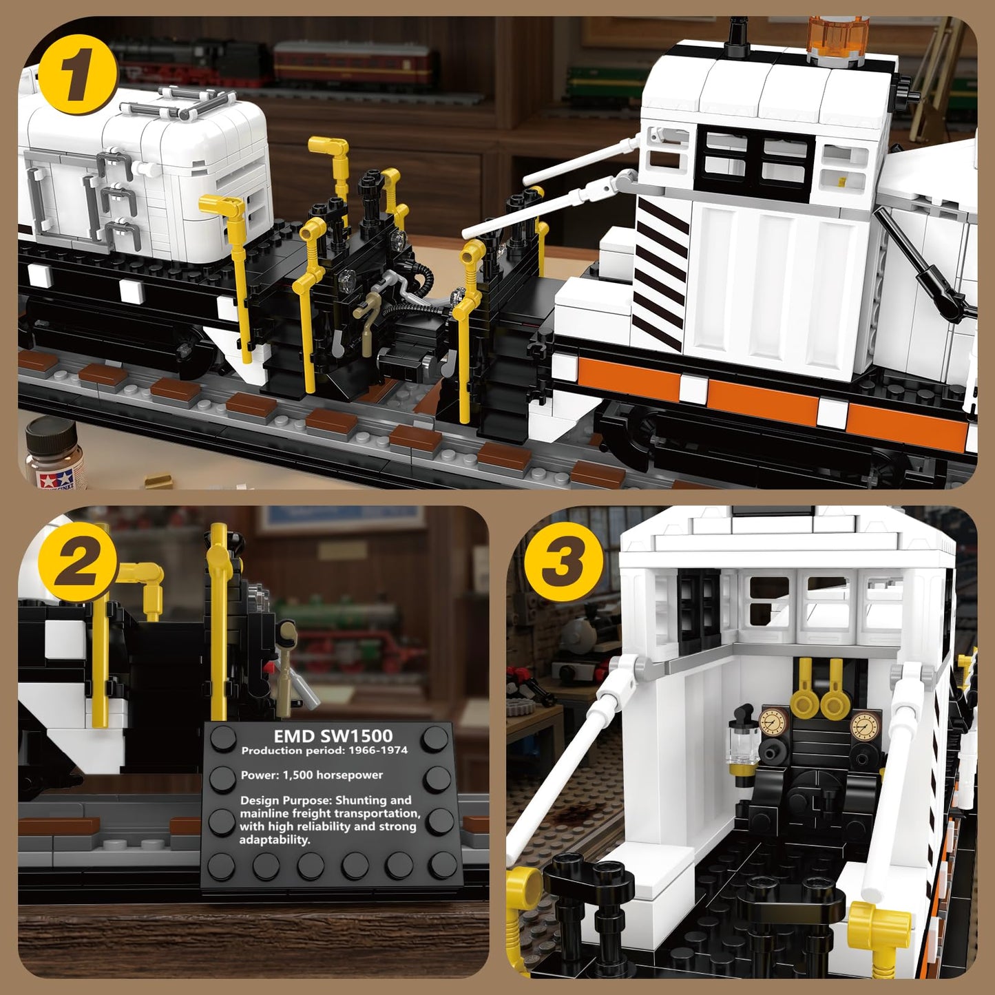 Mould King 12051 Diesel Train Building Set, Locomotive Train Model Set with Rails, Collectible Train Toys Ideal for Railway Lovers, Static 2462 pcs
