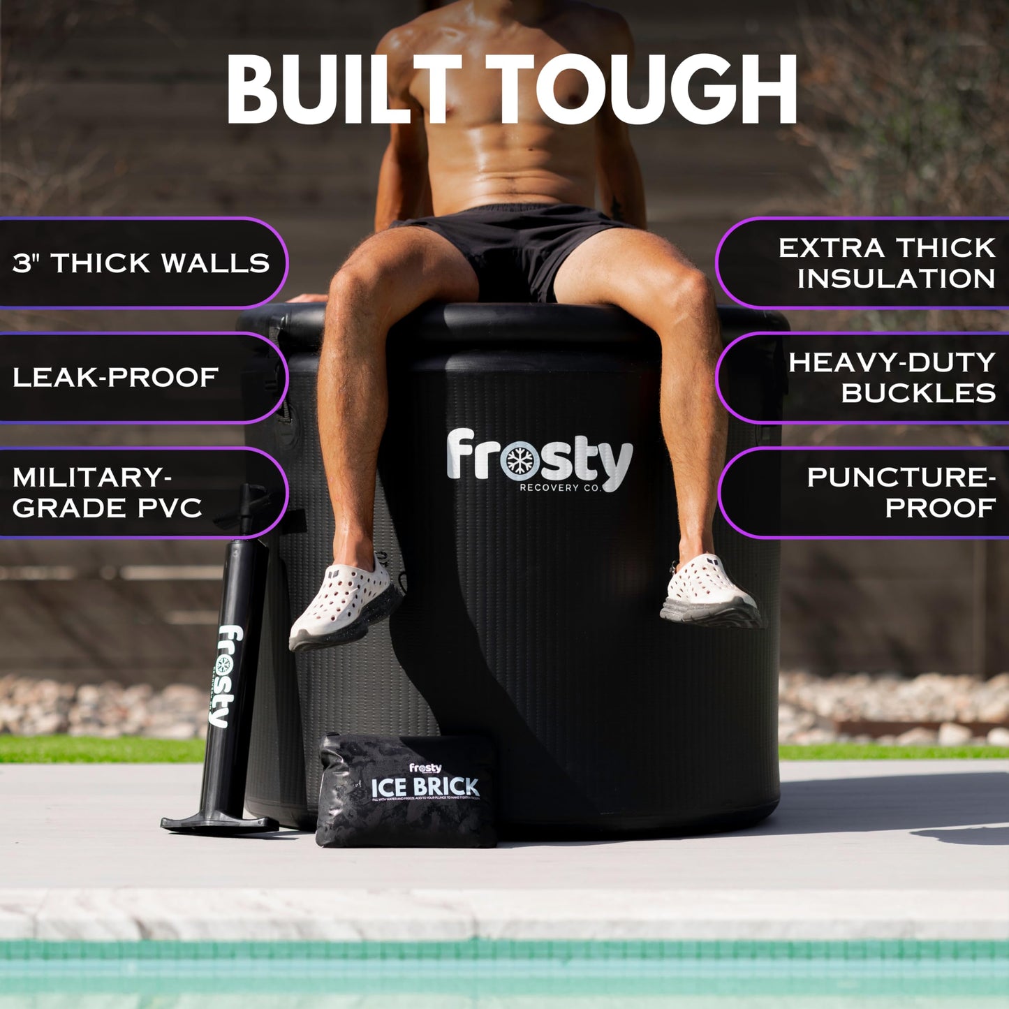 Frosty Ice Pod Pro Cold Plunge - Inflatable Ice Tub for Cold Water Therapy - Pro Grade Cold Plunge Ice Pod with Water Chiller Compatibility - The Ice Pod Cold Plunge Tub for Ice Bath and Ice Plunge