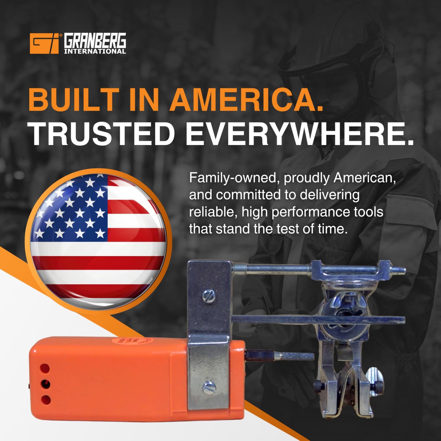 Granberg G1012XT Chainsaw Sharpener – 12V Electric Chainsaw Chain Sharpener Tool Kit, Bar-Mounted Grinder for Chain Saw Mill, Arborist Chainsaws Accessories