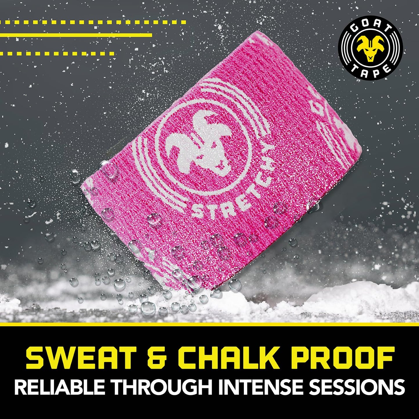 Goat Tape Super Stretchy Thumb Tape - Weightlifting Hook Grip Tape & WOD Tape for Cross Training, Gym Workout Tape, Athletic Finger Wrap - Flexes with Every Move - 15 Feet per Roll (Pink 2-Pack)
