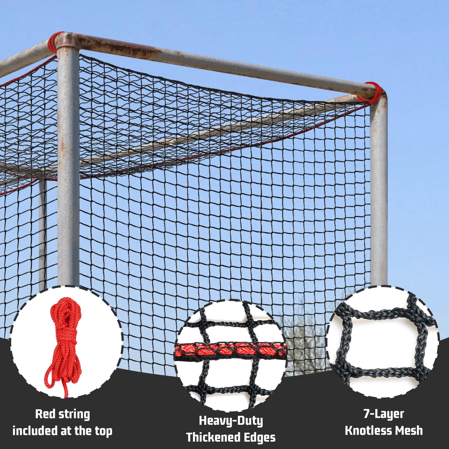 Storgem Baseball Batting Cage Net, Frame Not Include, 8' X 8' X 15' Baseball and Softball Cage Netting with Door, Target Cloth, Heavy Duty Enclosed Hitting Cage Net for Backyard and Indoor