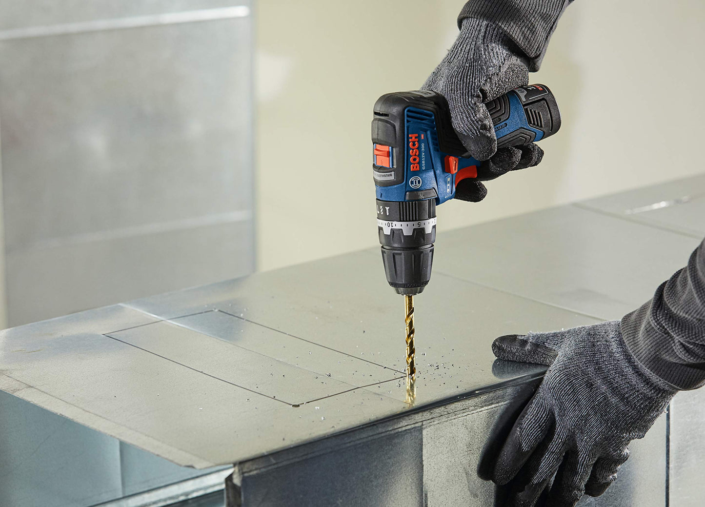Bosch GSB12V-300B22 12V Max Brushless 3/8 In. Hammer Drill/Driver Kit with (2) 2.0 Ah Batteries