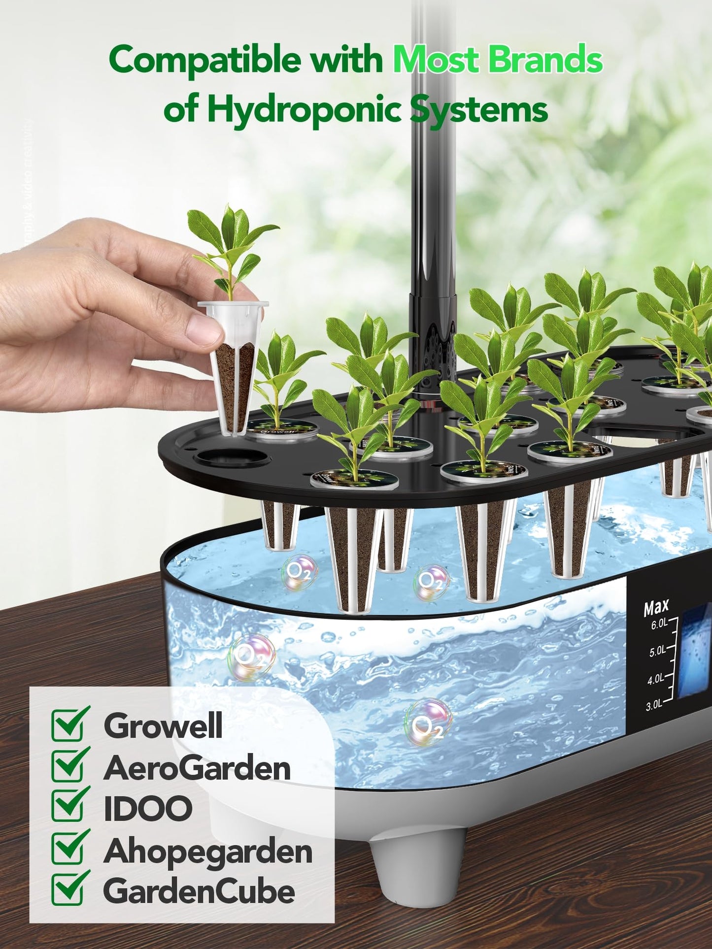Growell 17 Pods Hydroponics Growing System Kit & 240 Pcs Hydroponic Pods Kit
